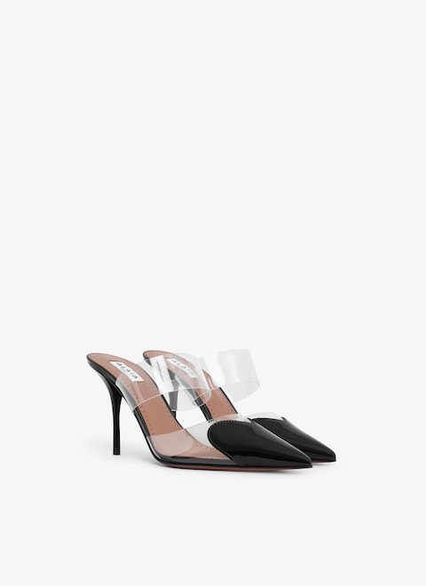 Heart mules in patent calfskin - maison-alaia.com