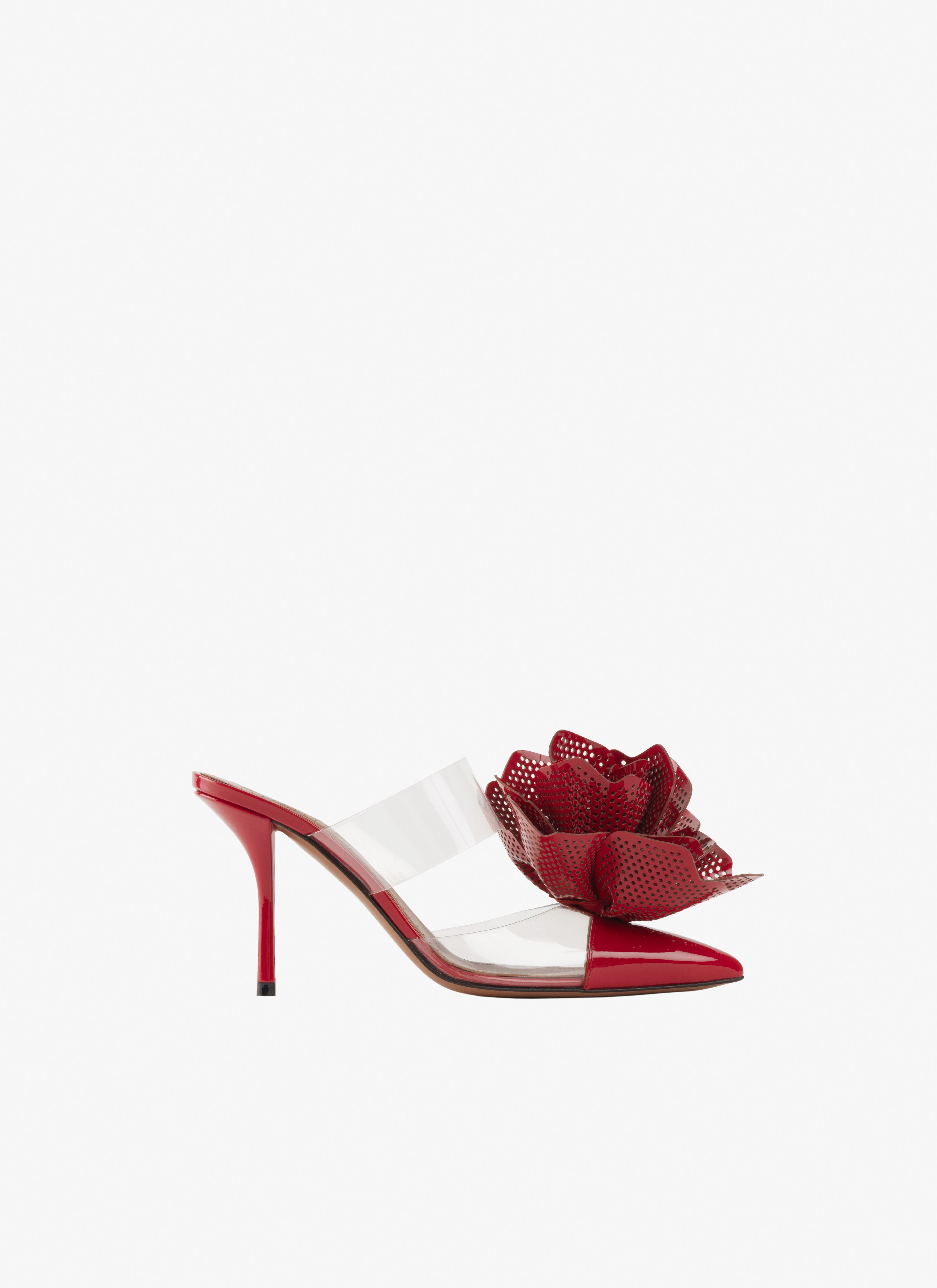 Flower mules in patent calfskin maison-alaia.com