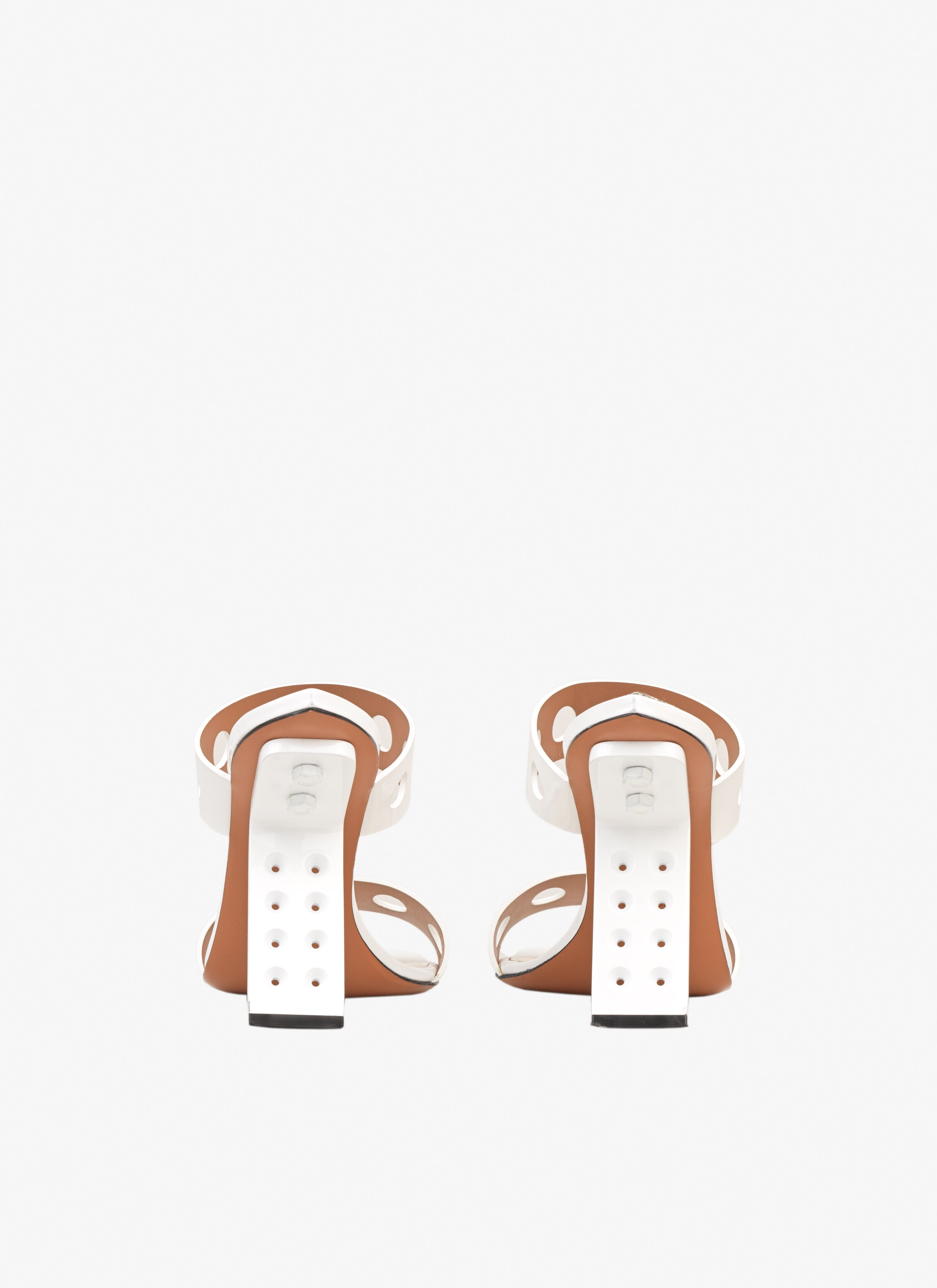 Perforated sandals in patent calfskin - maison-alaia.com