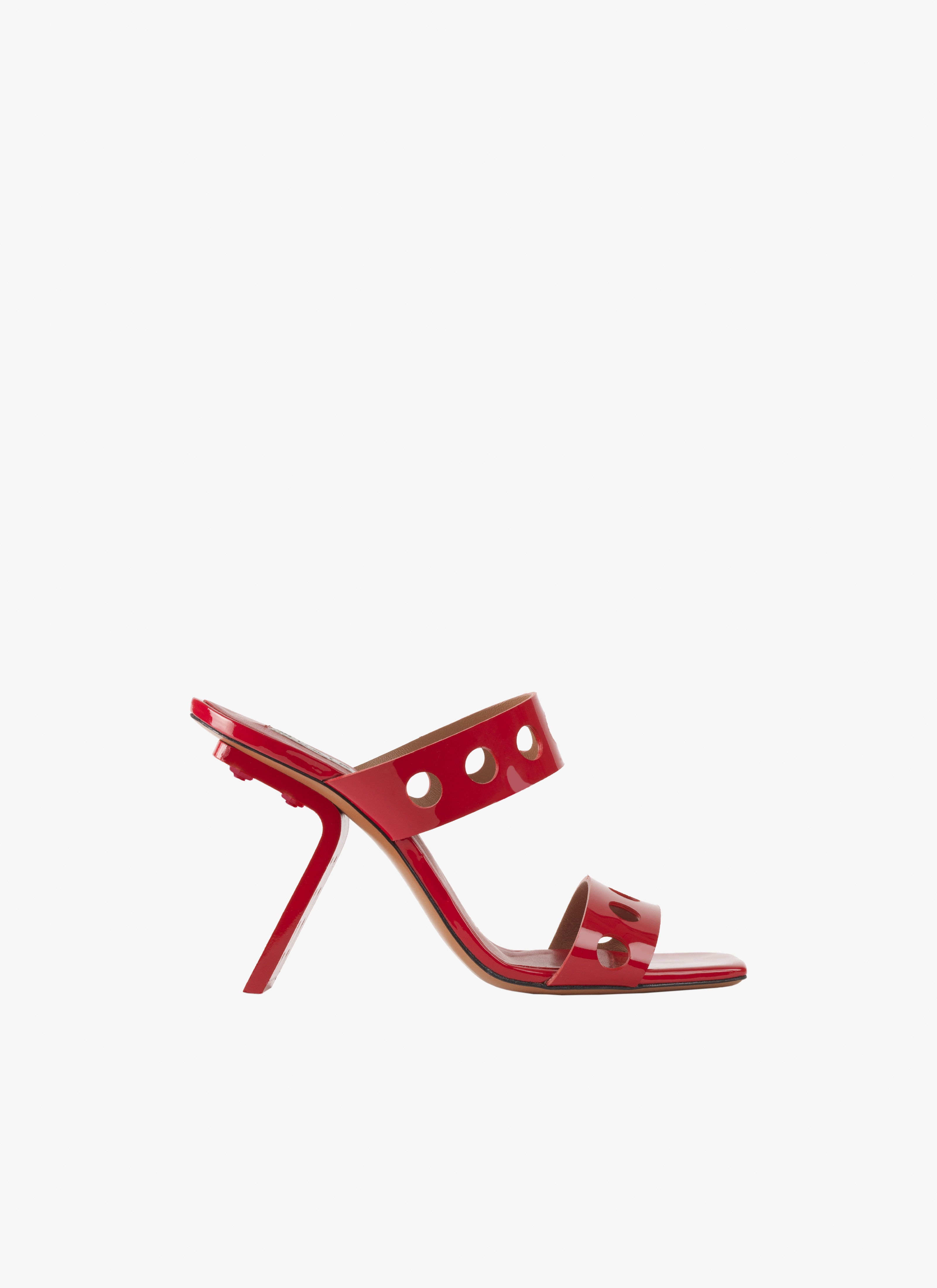 Perforated sandals in patent calfskin - maison-alaia.com