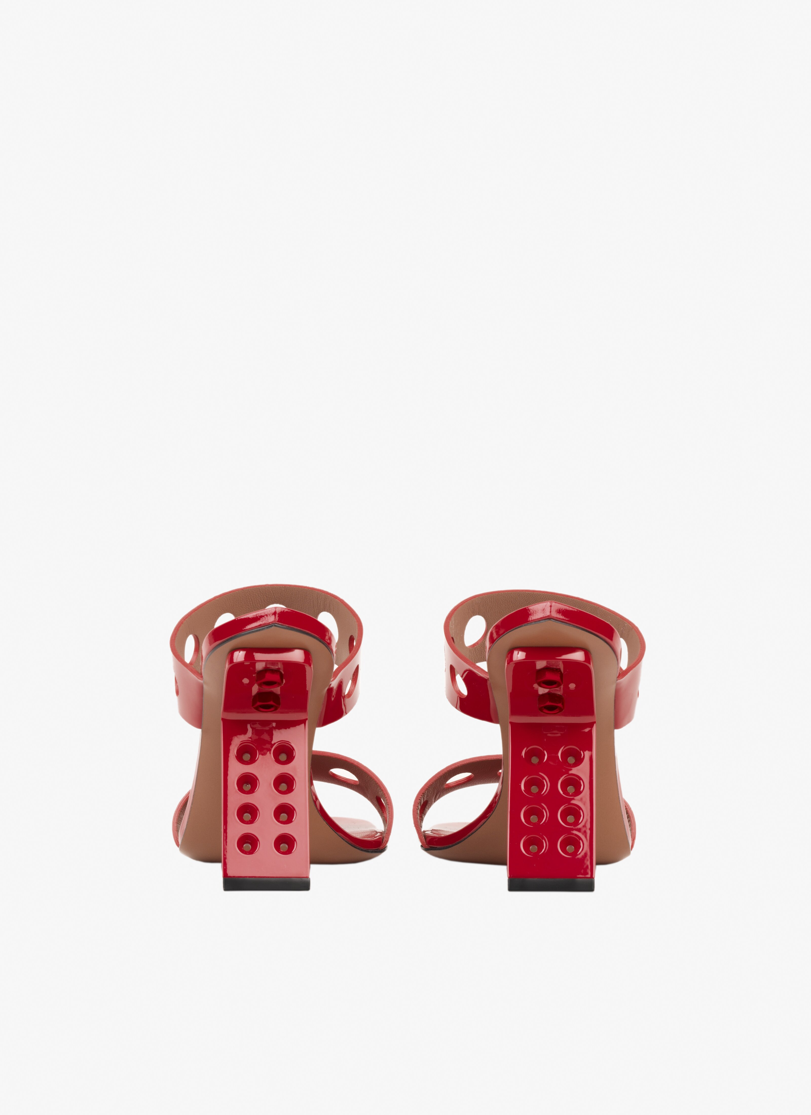 Perforated sandals in patent calfskin - maison-alaia.com