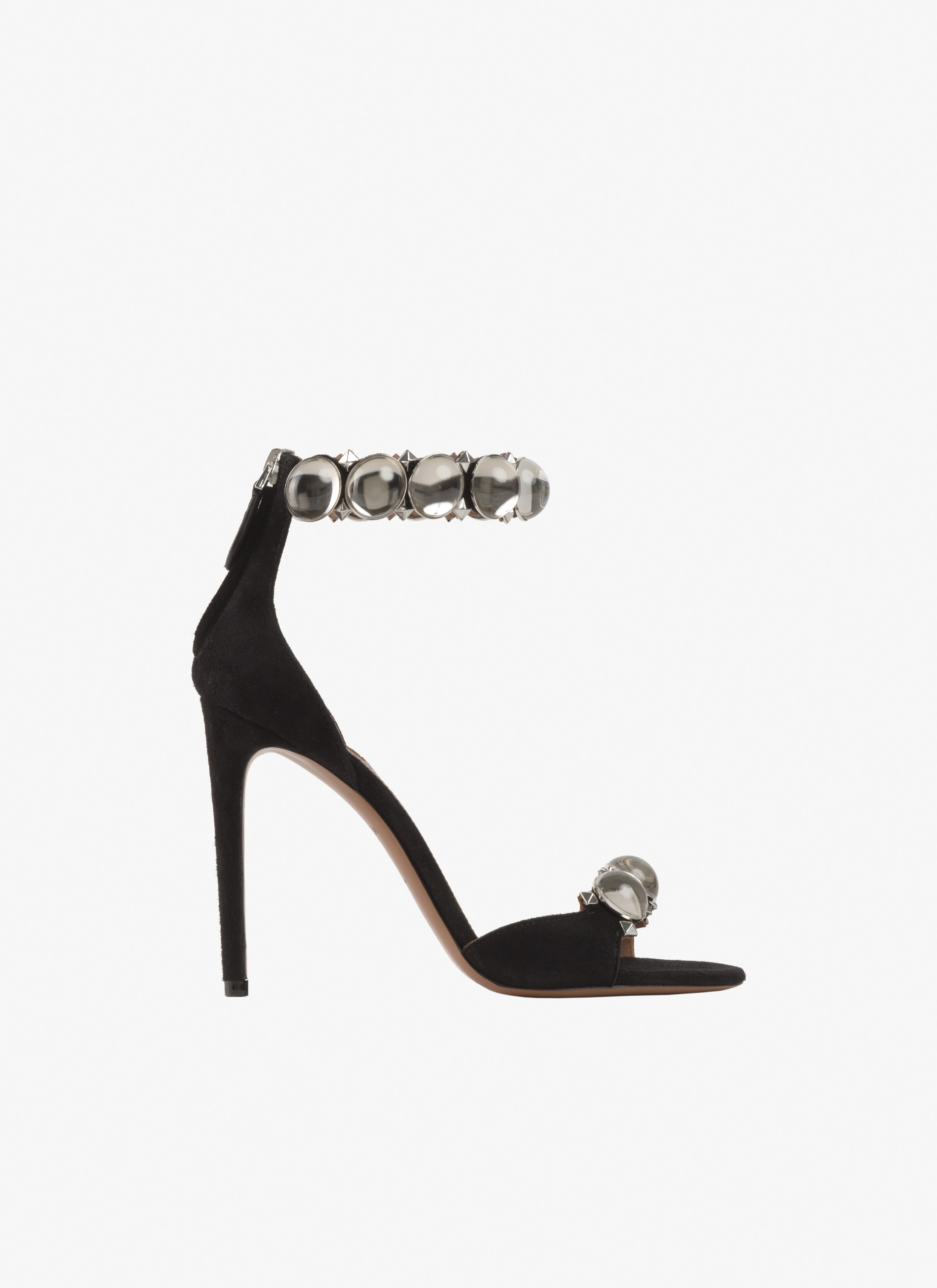 Bombe sandals in suede goatskin maison-alaia.com
