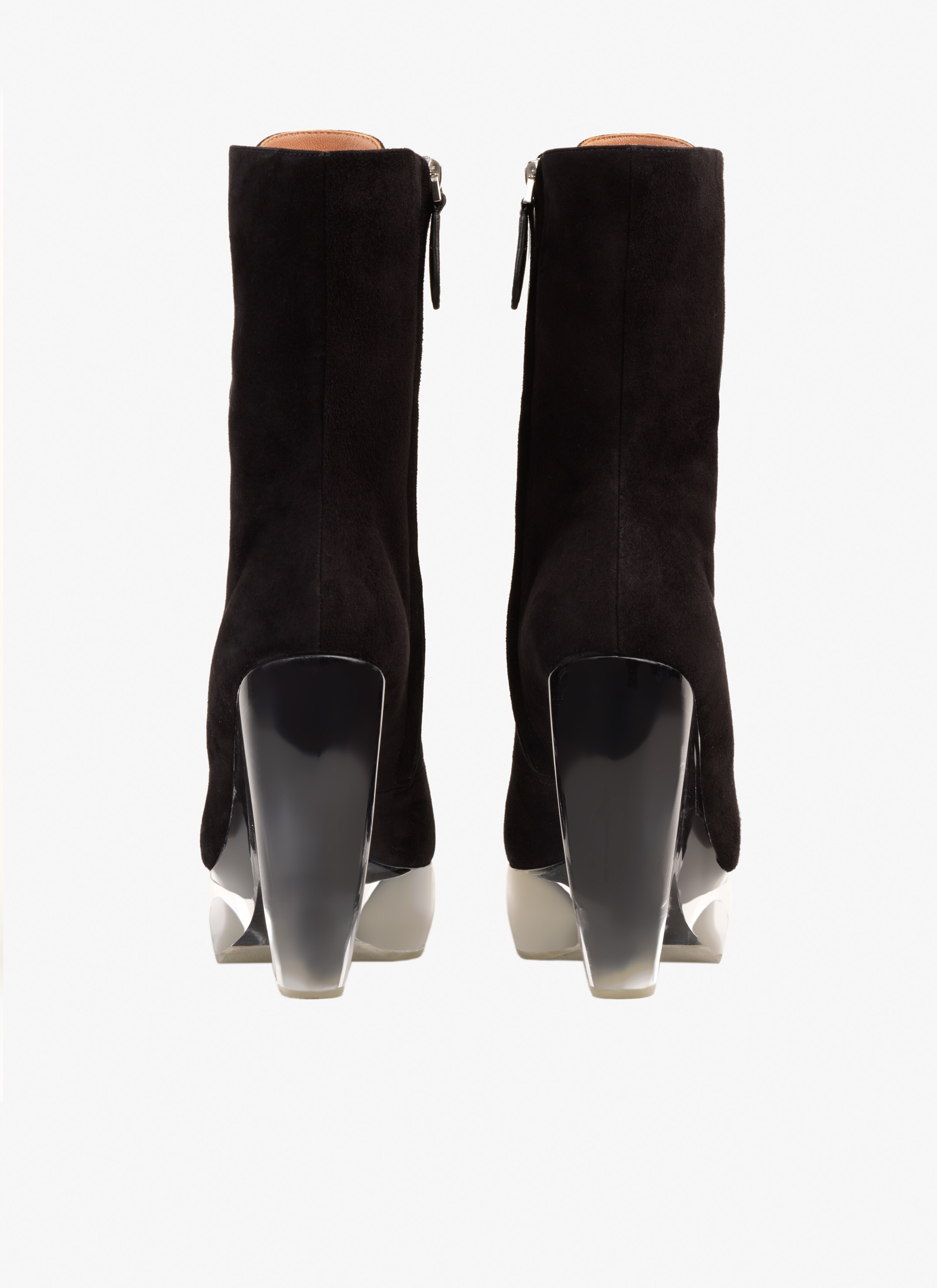 ALAÏA BLACK SUEDE PLEXI BOOTS
