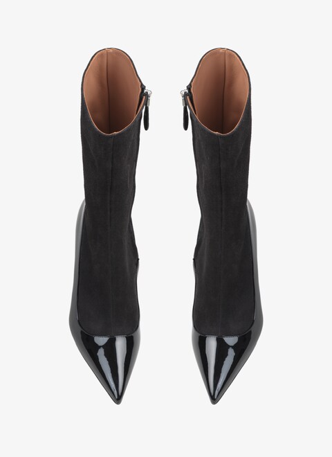 Bottines en cuir suédé et verni - maison-alaia.com