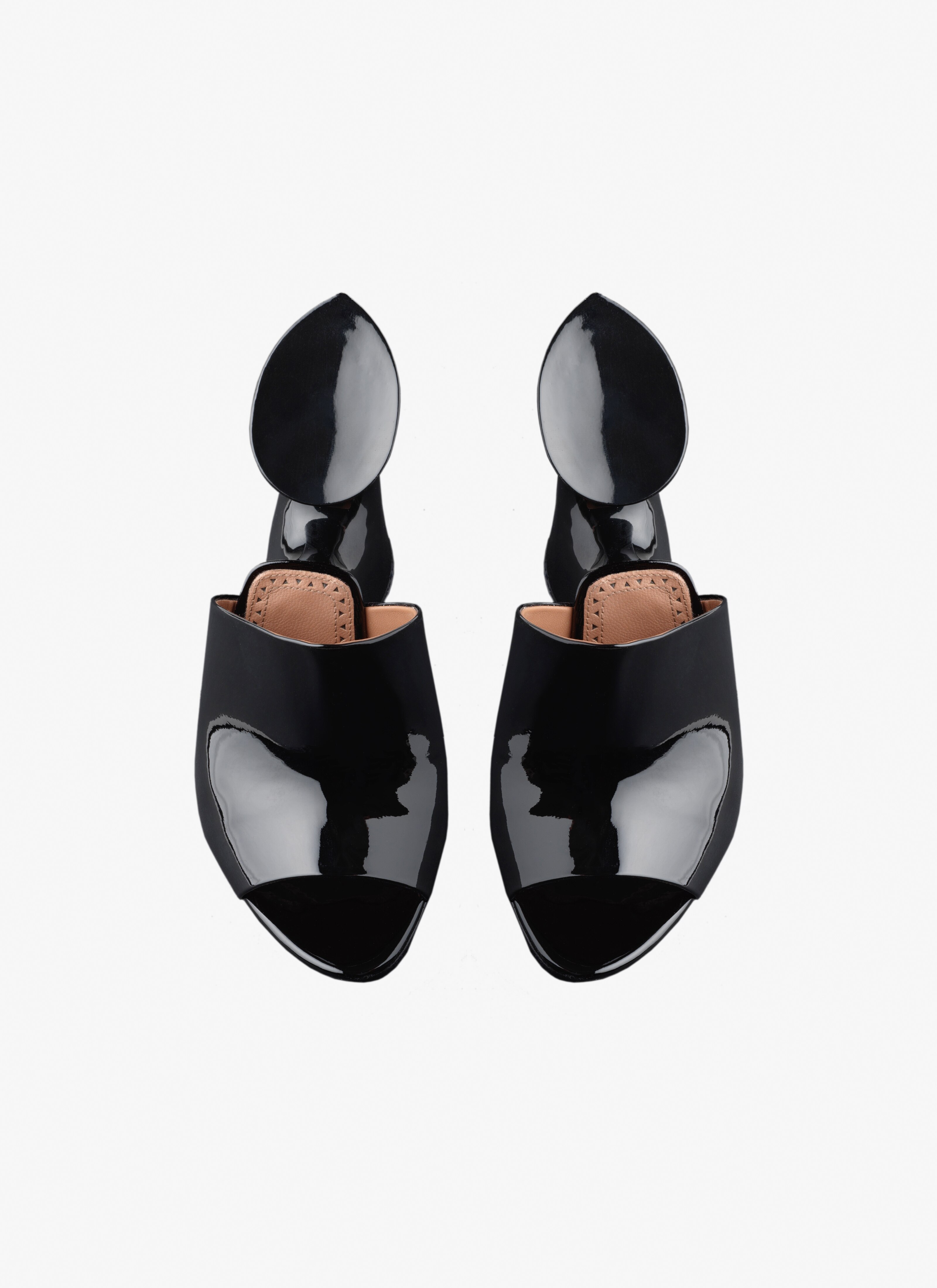 ALAÏA Women's Black La Sculpture Mules In Calfskin & Wood | ALAÏA US