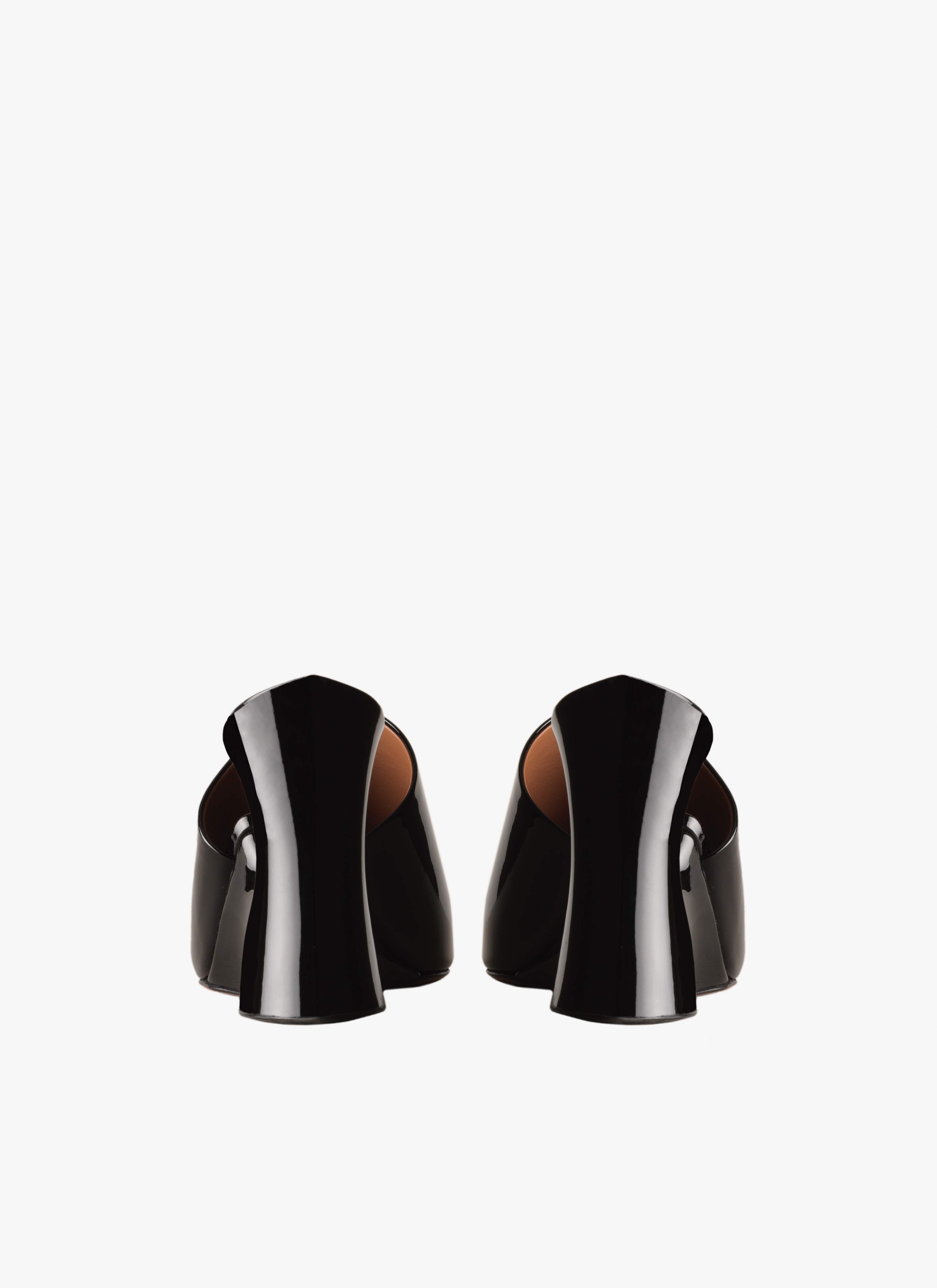 ALAÏA BLACK LA SCULPTURE MULES IN CALFSKIN & WOOD