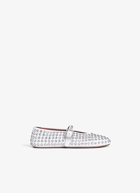 strass lambskin ballet flats - maison-alaia.com