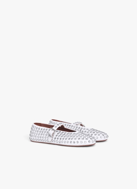strass lambskin ballet flats - maison-alaia.com