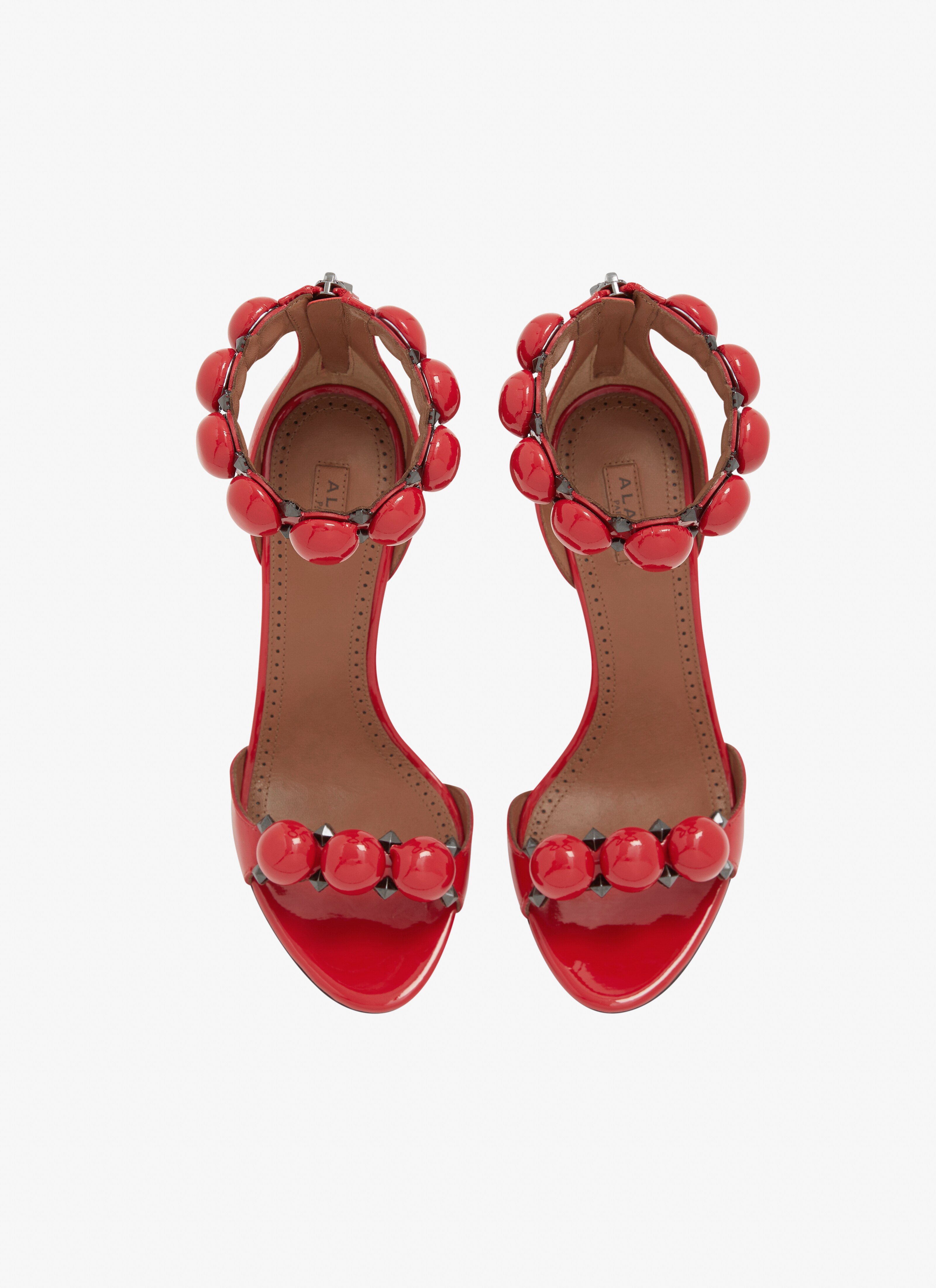 Bombe sandals in patent calfskin - maison-alaia.com