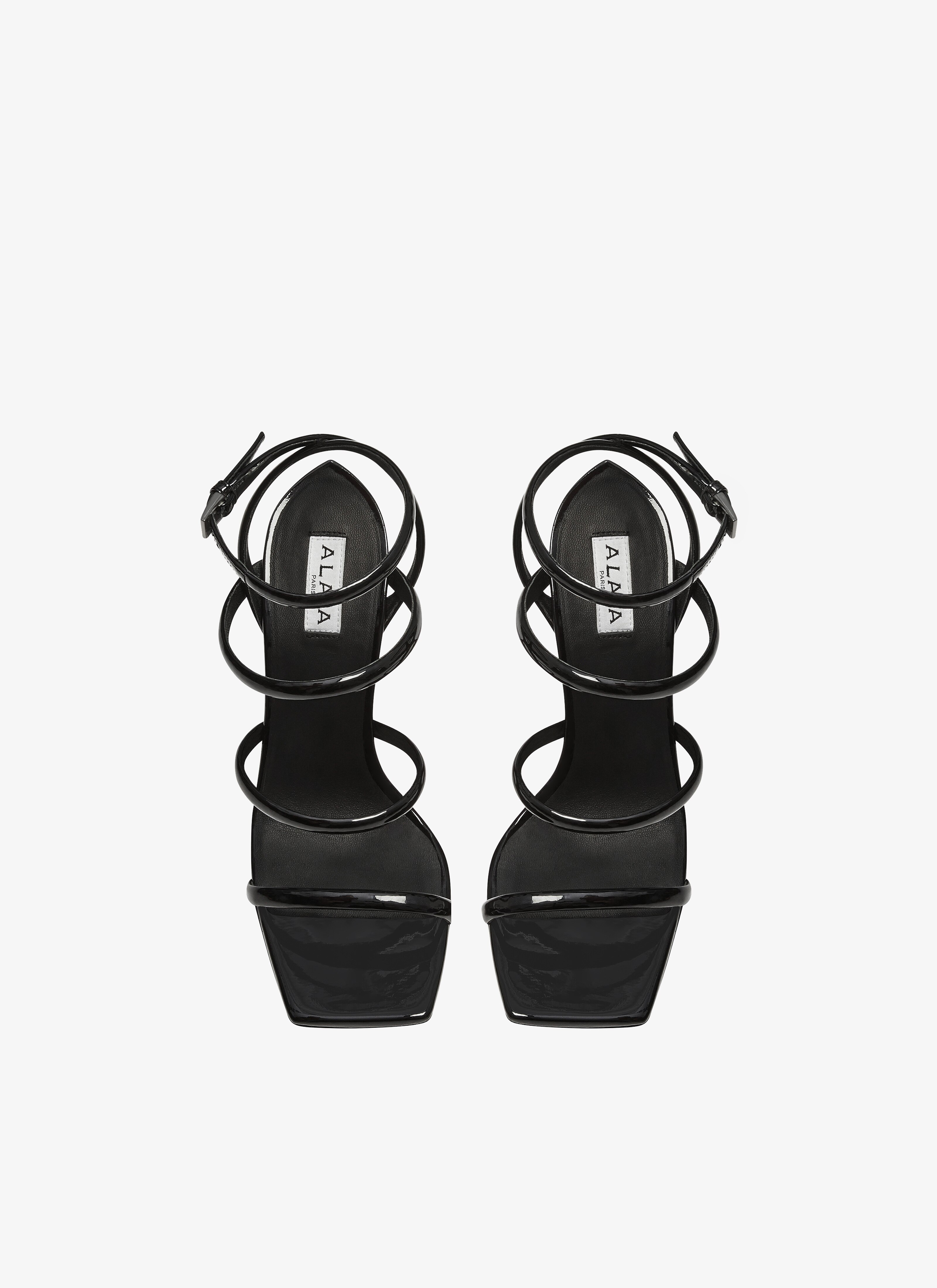 Perforated sandals in patent calfskin - maison-alaia.com