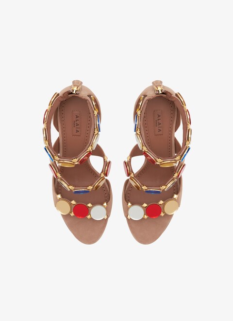 Bombe sandals in suede goatskin - maison-alaia.com
