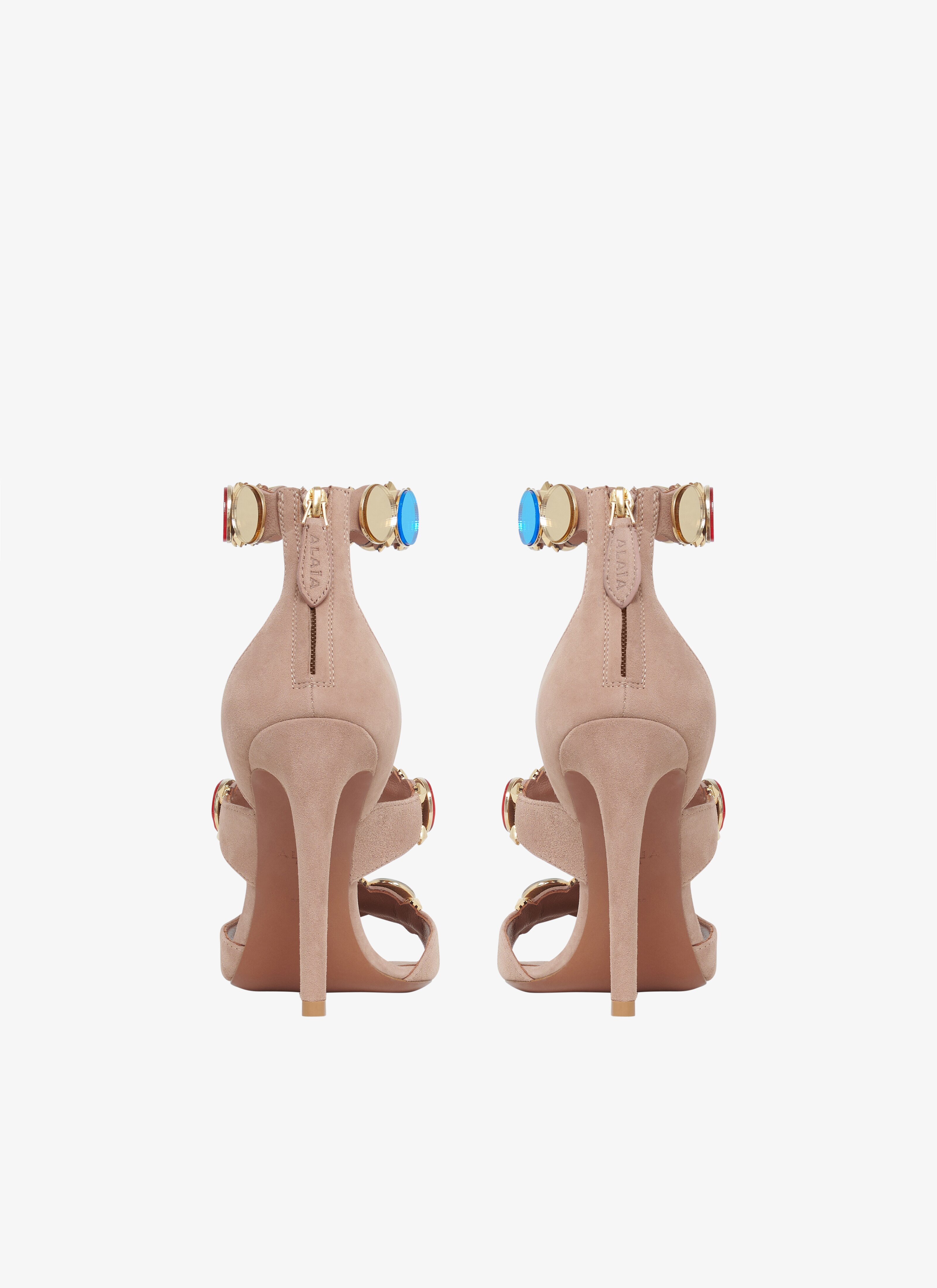 Bombe sandals in suede goatskin - maison-alaia.com
