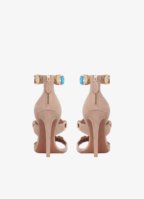 Bombe sandals in suede goatskin - maison-alaia.com