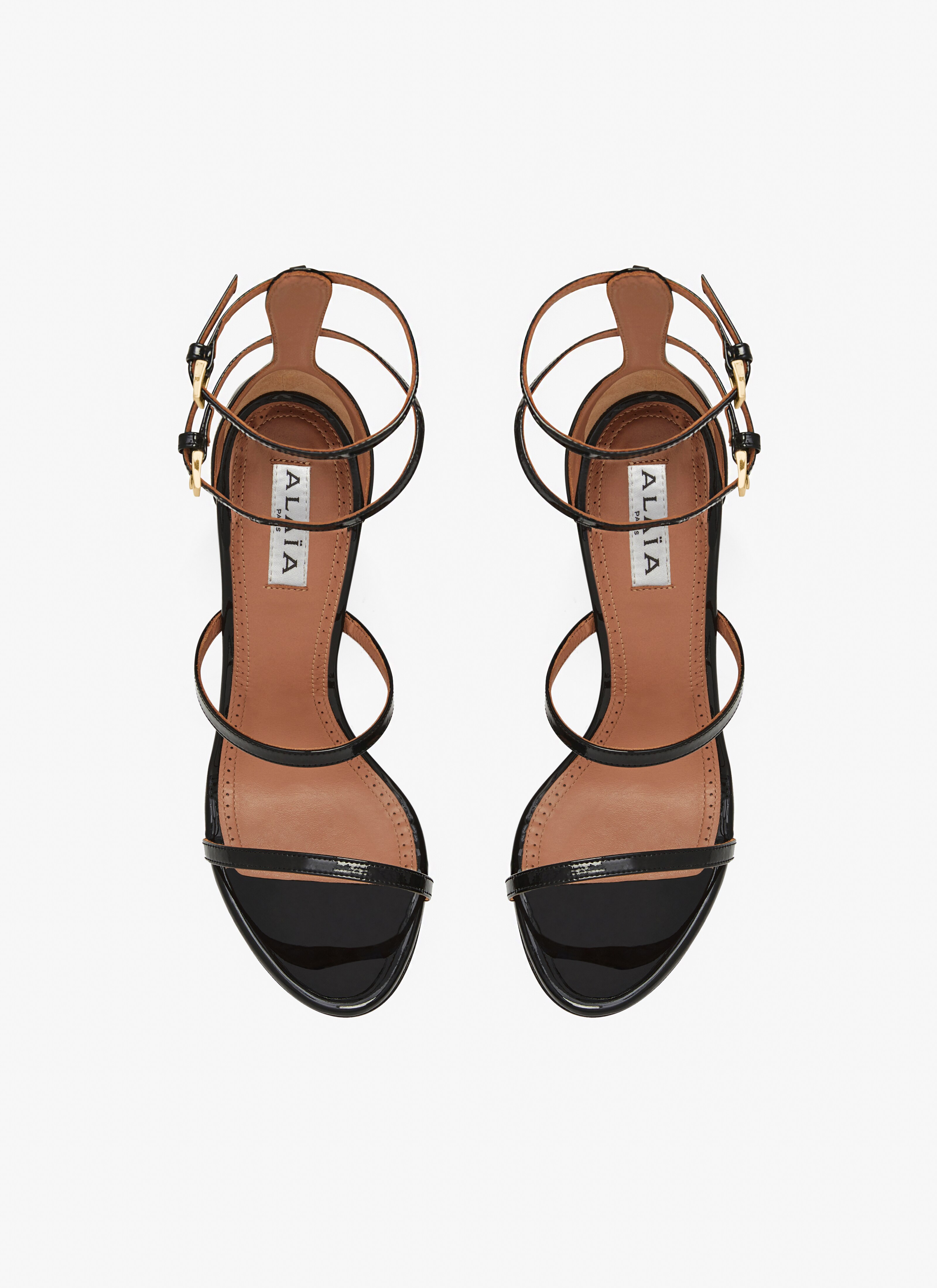 Cabaret sandals in patent calfskin - maison-alaia.com