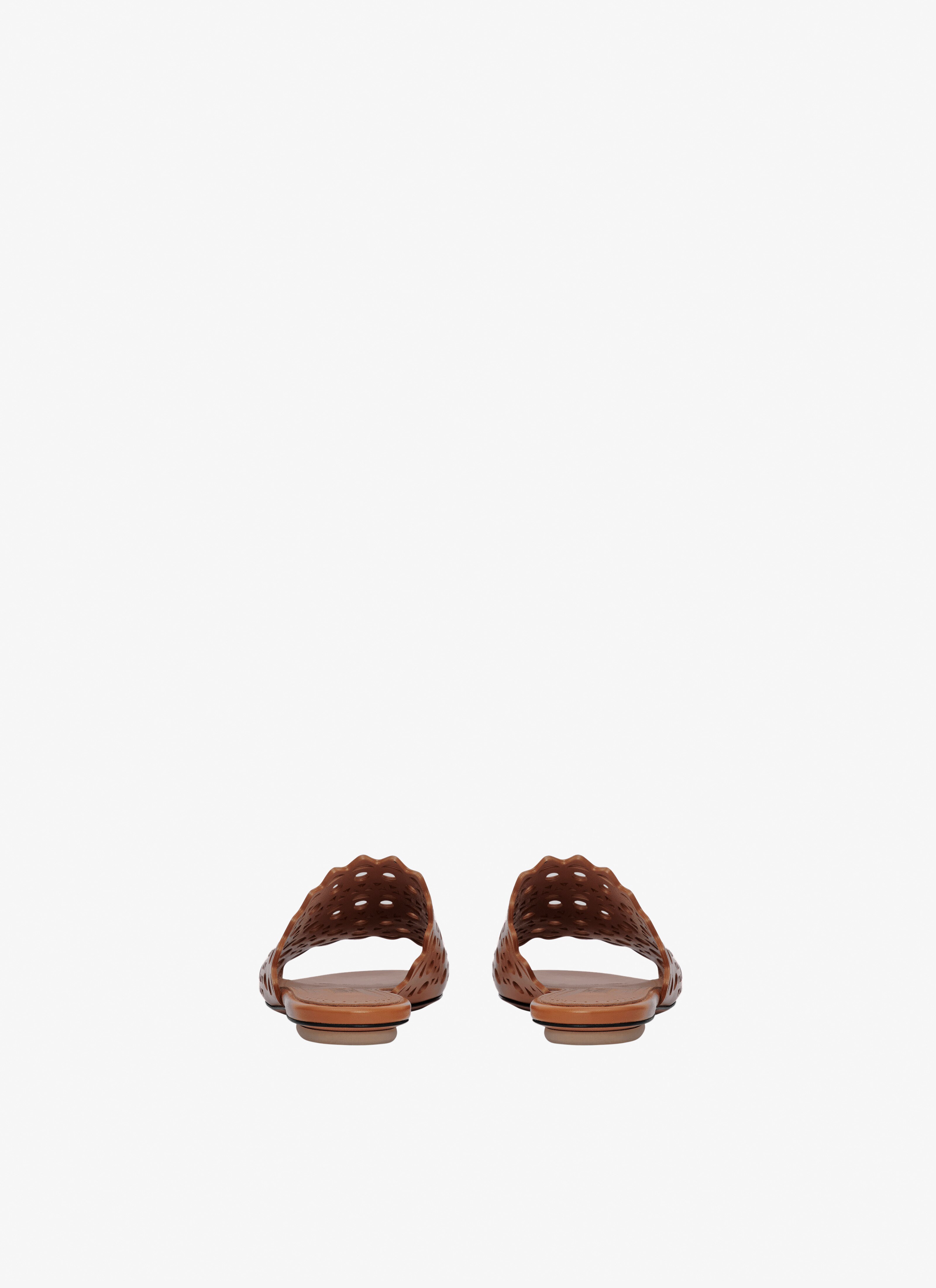 ALAÏA BROWN VIENNE MULES IN VIENNE CALFSKIN