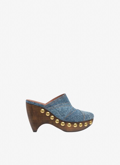 Le Sabot clogs in denim and wood - maison-alaia.com