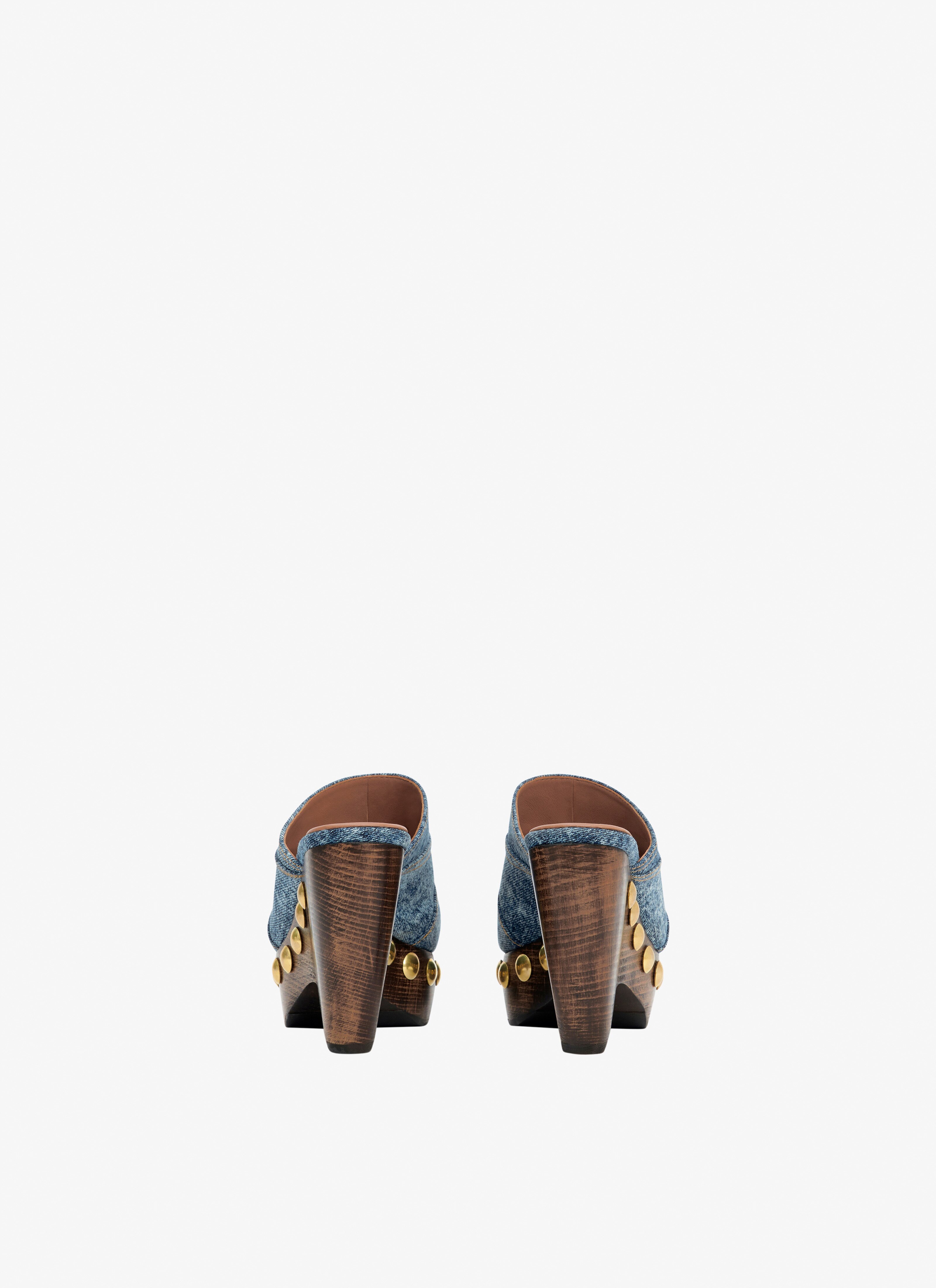 Le Sabot clogs in denim and wood - maison-alaia.com