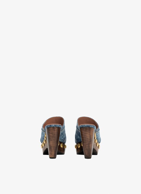 Le Sabot clogs in denim and wood - maison-alaia.com