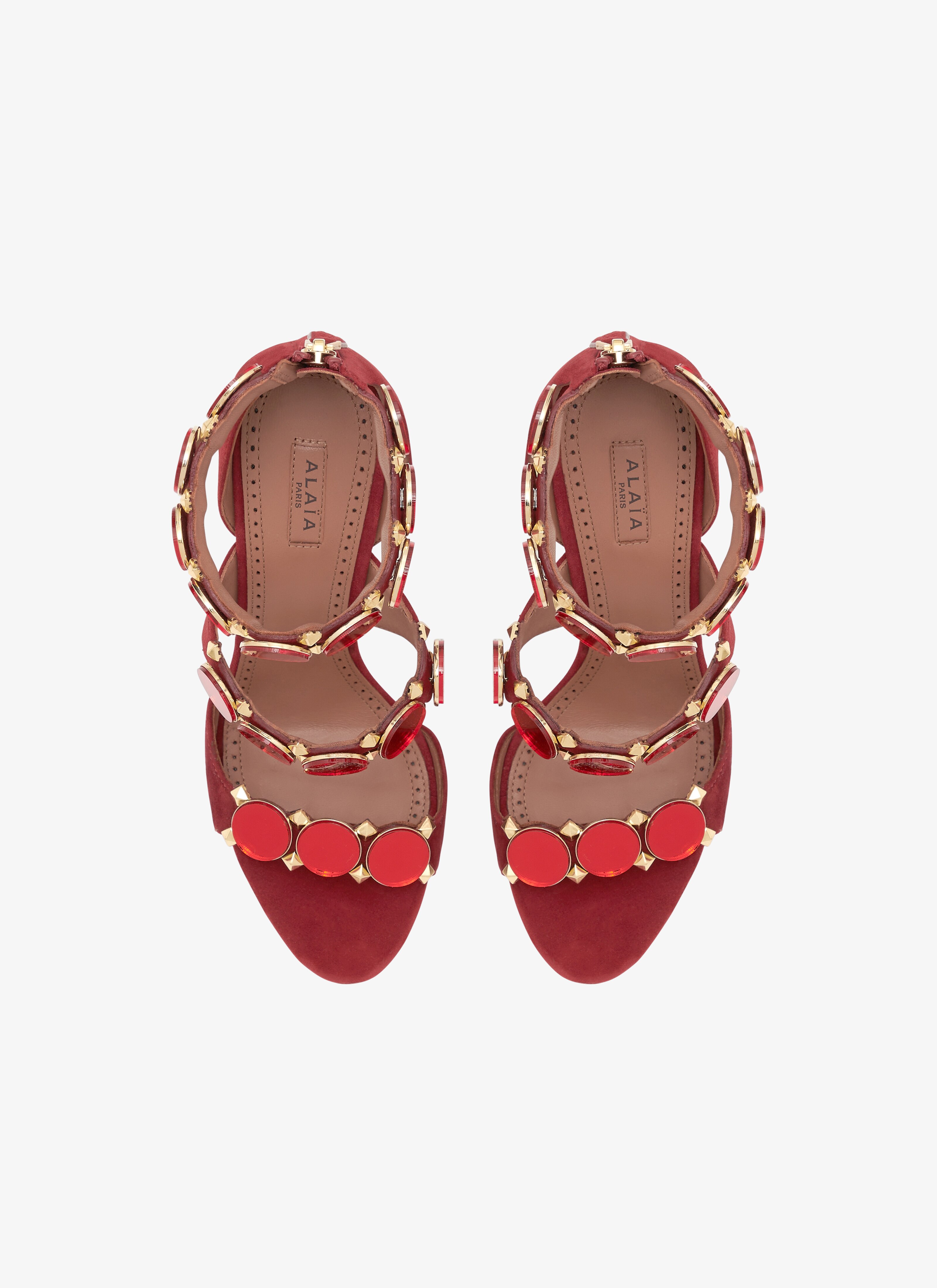 Bombe sandals in suede goatskin - maison-alaia.com