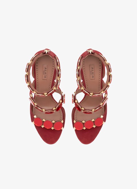 Bombe sandals in suede goatskin - maison-alaia.com