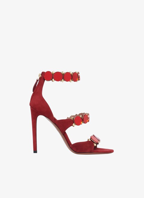 Bombe sandals in suede goatskin - maison-alaia.com
