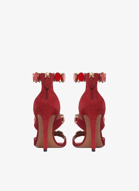 Bombe sandals in suede goatskin - maison-alaia.com