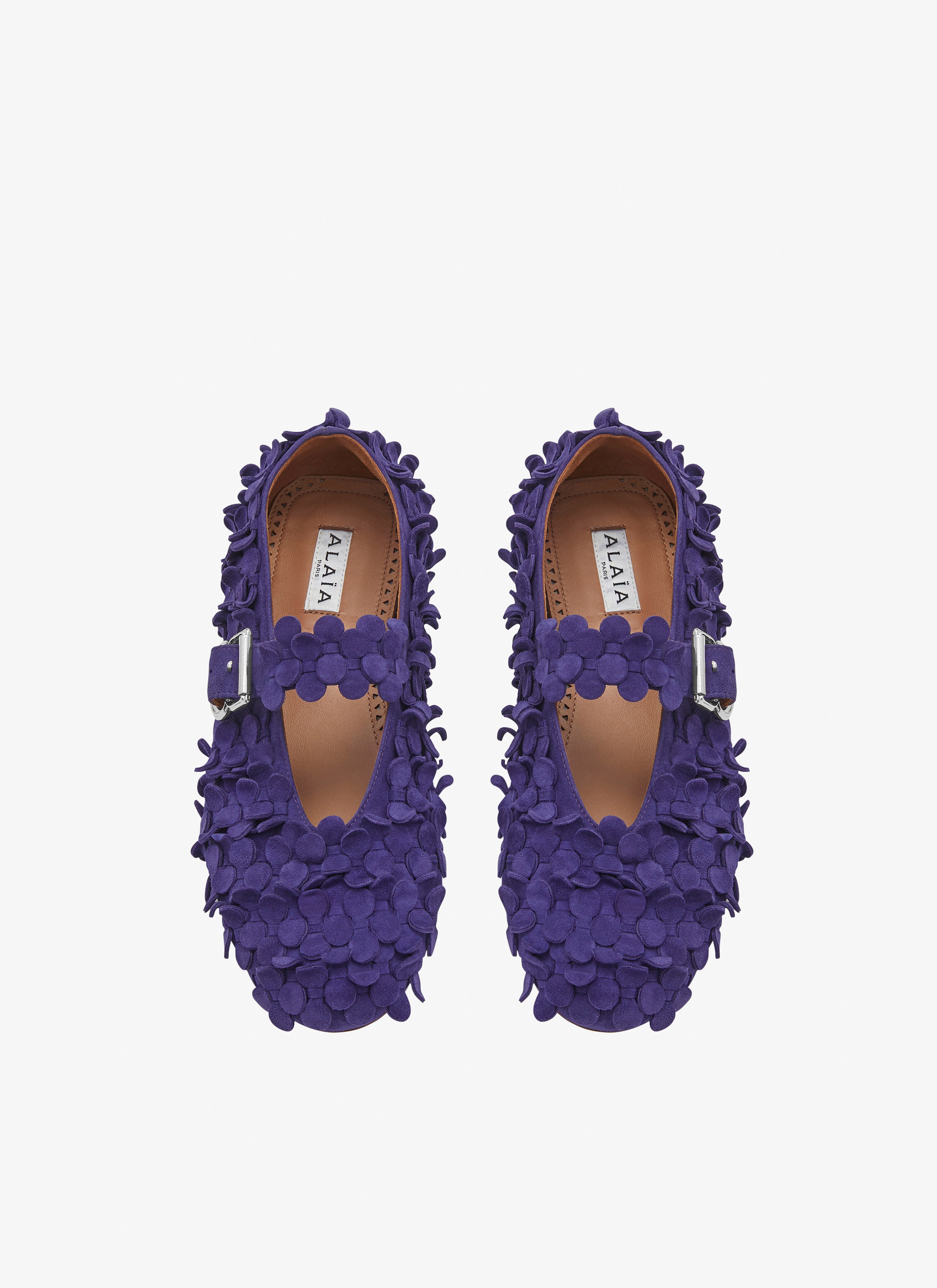 ALAÏA PURPLE SUEDE GOATSKIN BALLET FLATS