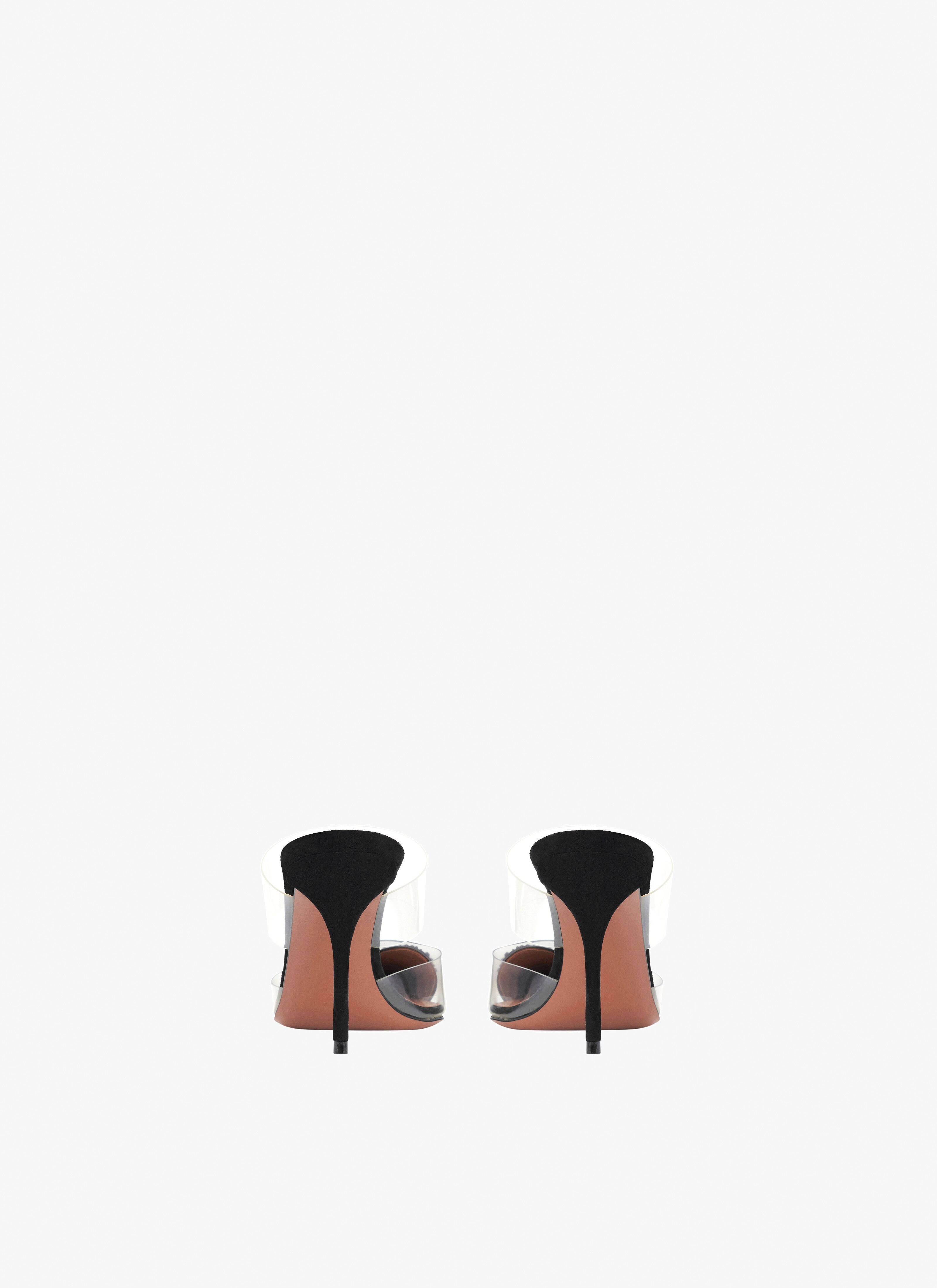 Heart mules in suede goatskin with crystals - maison-alaia.com