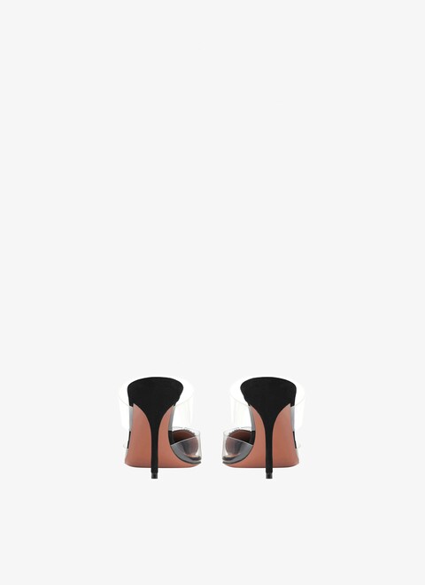Heart mules in suede goatskin with crystals - maison-alaia.com