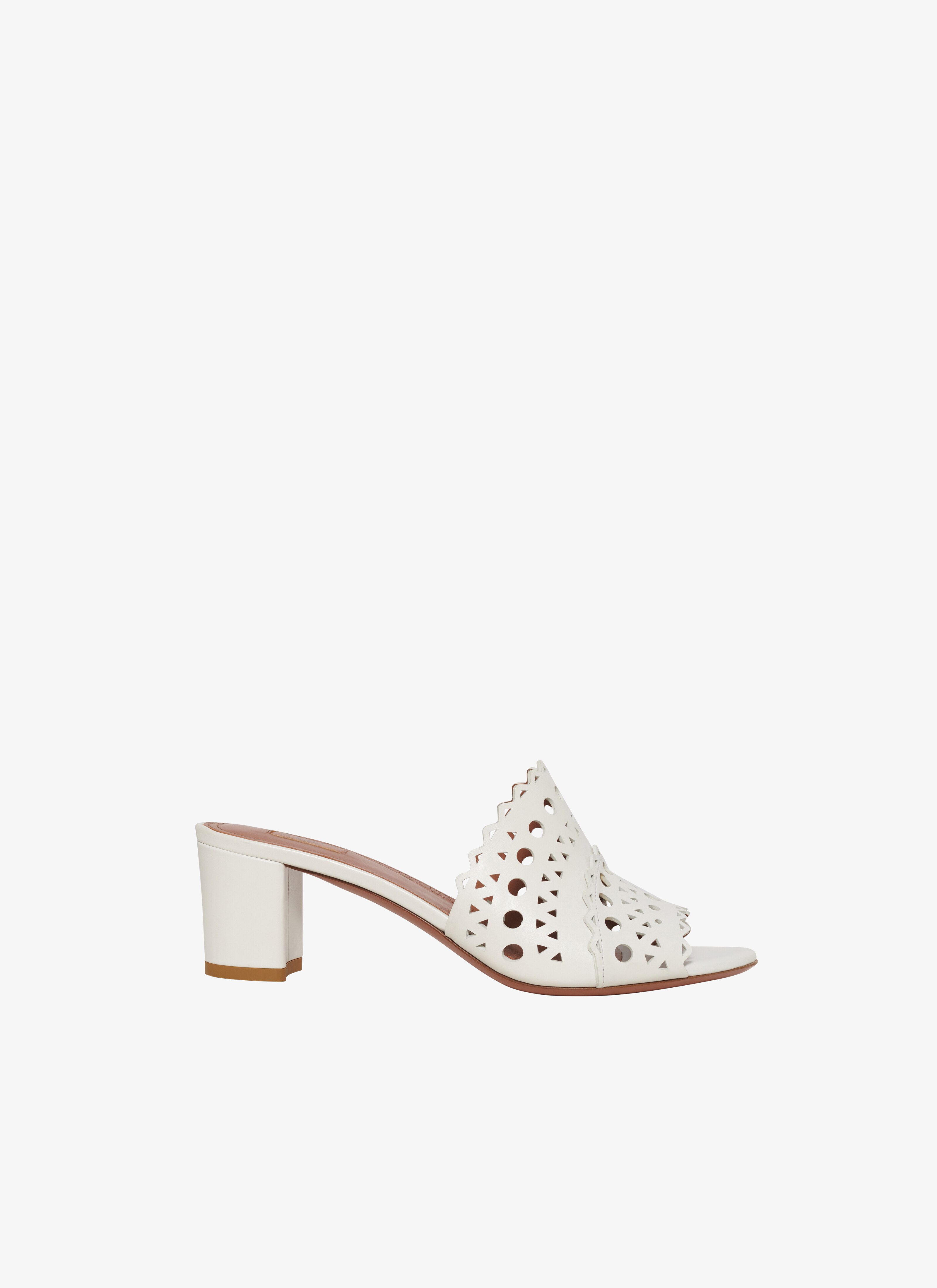 ALAÏA Women's Off White Vienne Mules In Vienne Calfskin