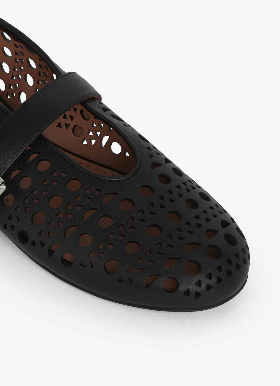 ALAÏA Ballet Flats in Fishnet, Fur | LA BALLERINE | ALAÏA US