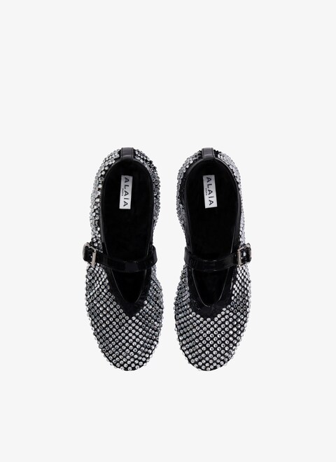 fishnet and strass ballet flats - maison-alaia.com
