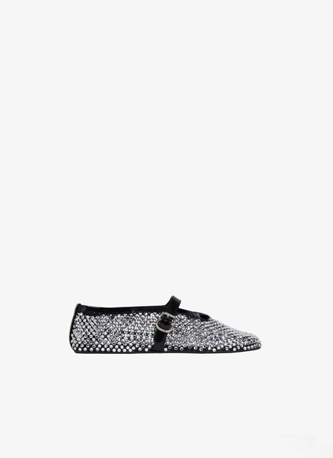 fishnet and strass ballet flats - maison-alaia.com