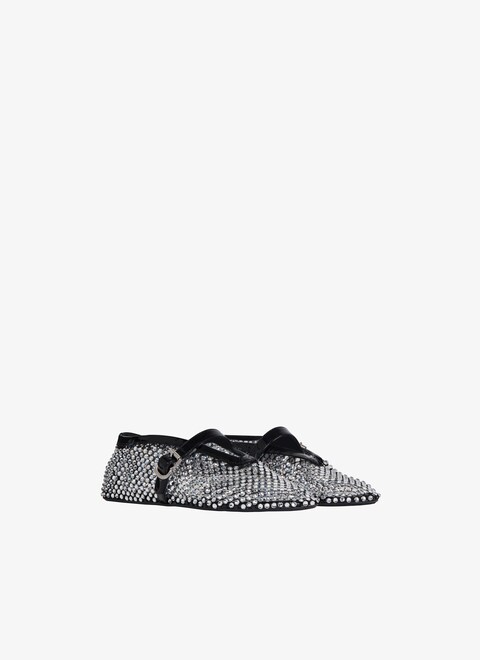 fishnet and strass ballet flats - maison-alaia.com