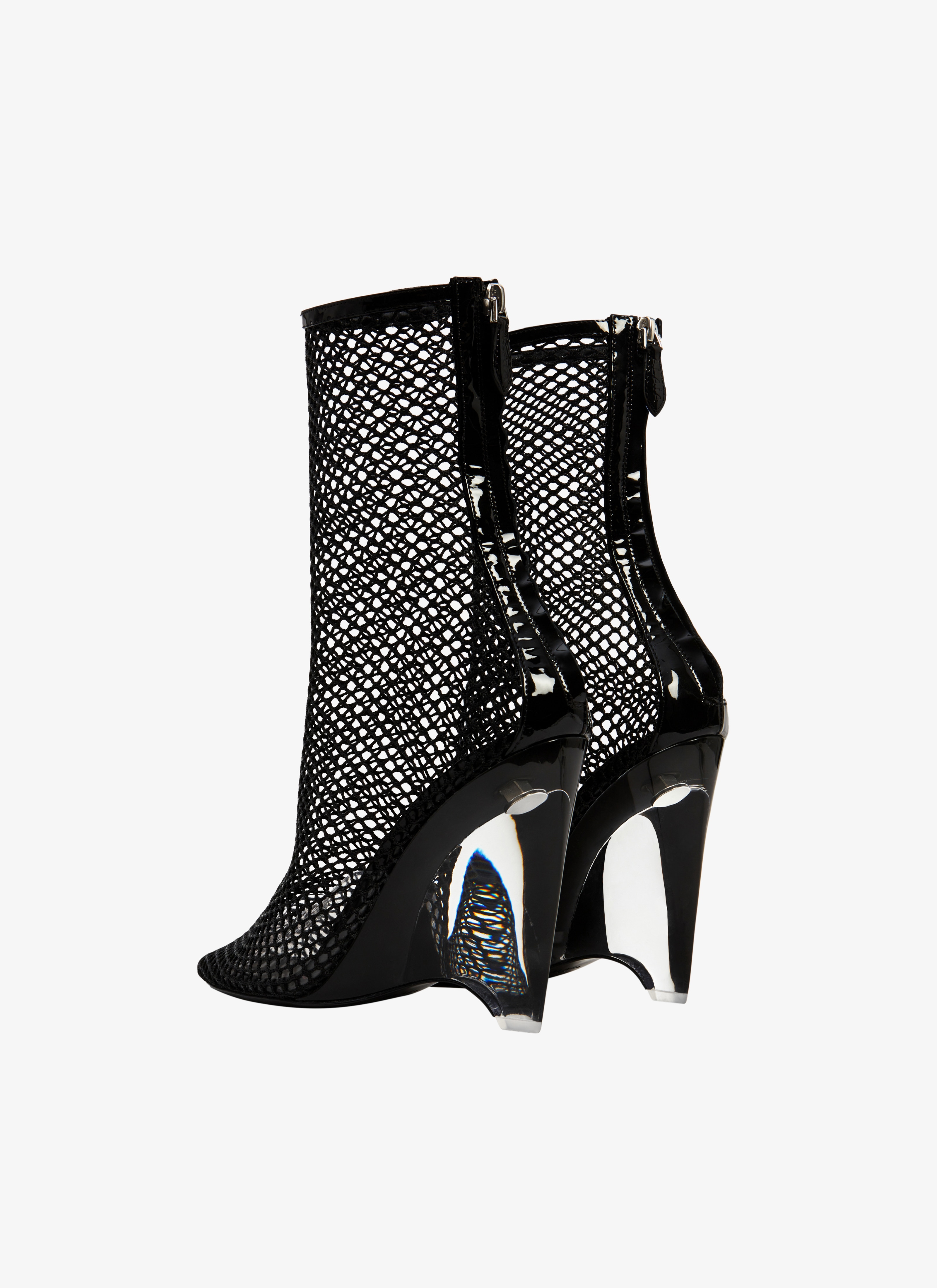 ALAÏA BLACK LA CAGE WEDGE BOOTIES