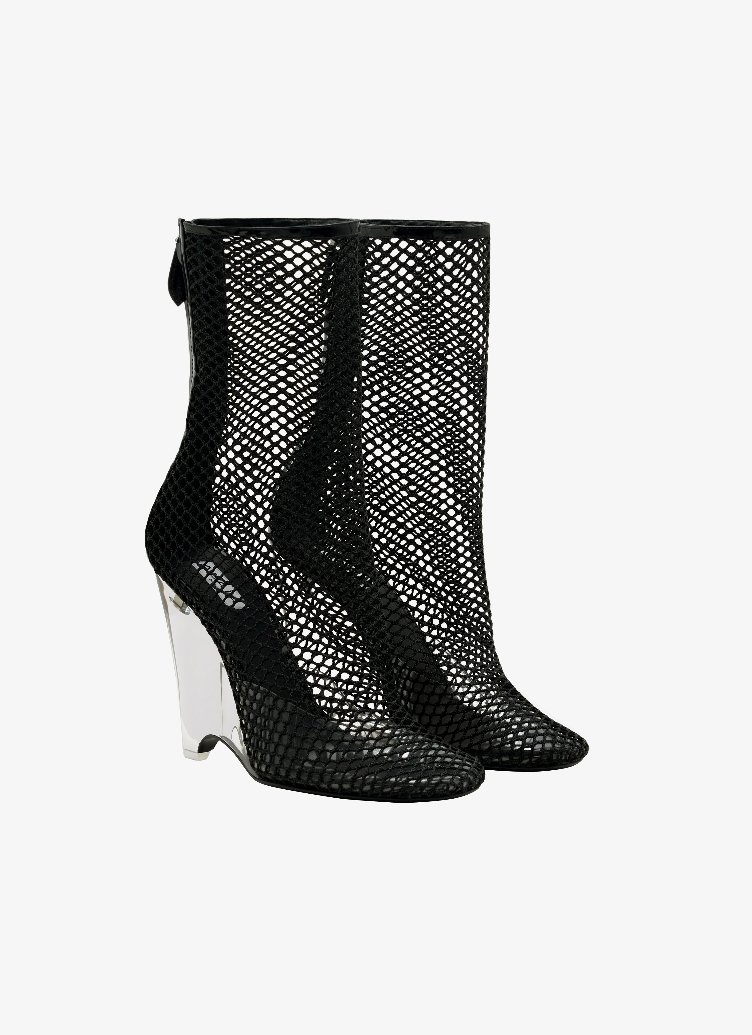 ALAÏA BLACK LA CAGE WEDGE BOOTIES
