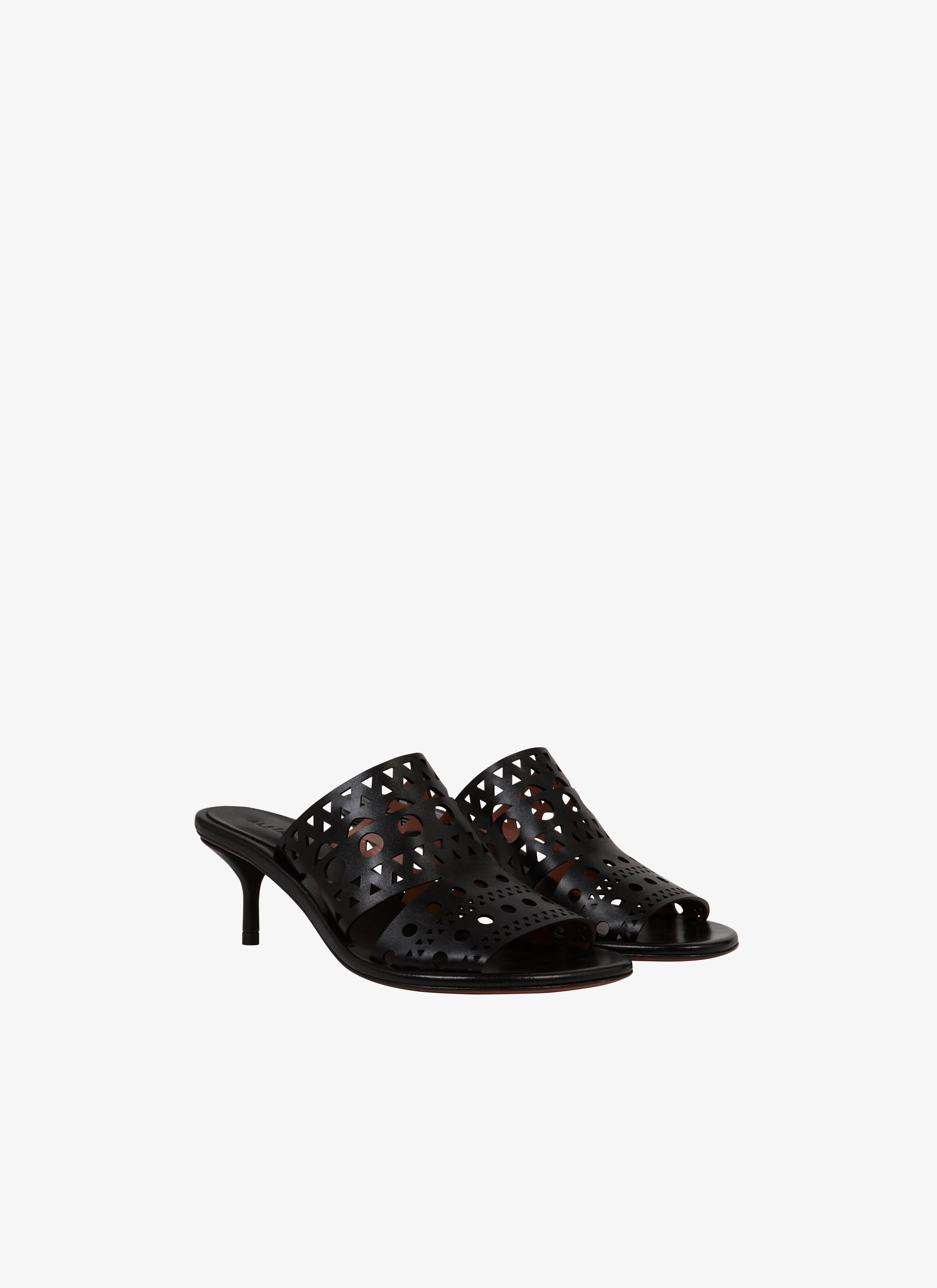 ALAÏA BLACK VIENNE MULES IN VIENNE LAMBSKIN