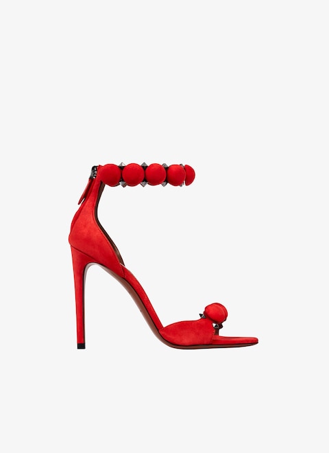 BOMBE SANDALS IN SUEDE GOATSKIN - maison-alaia.com