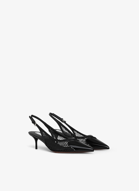 Heart SLINGBACKS IN fishnet - maison-alaia.com