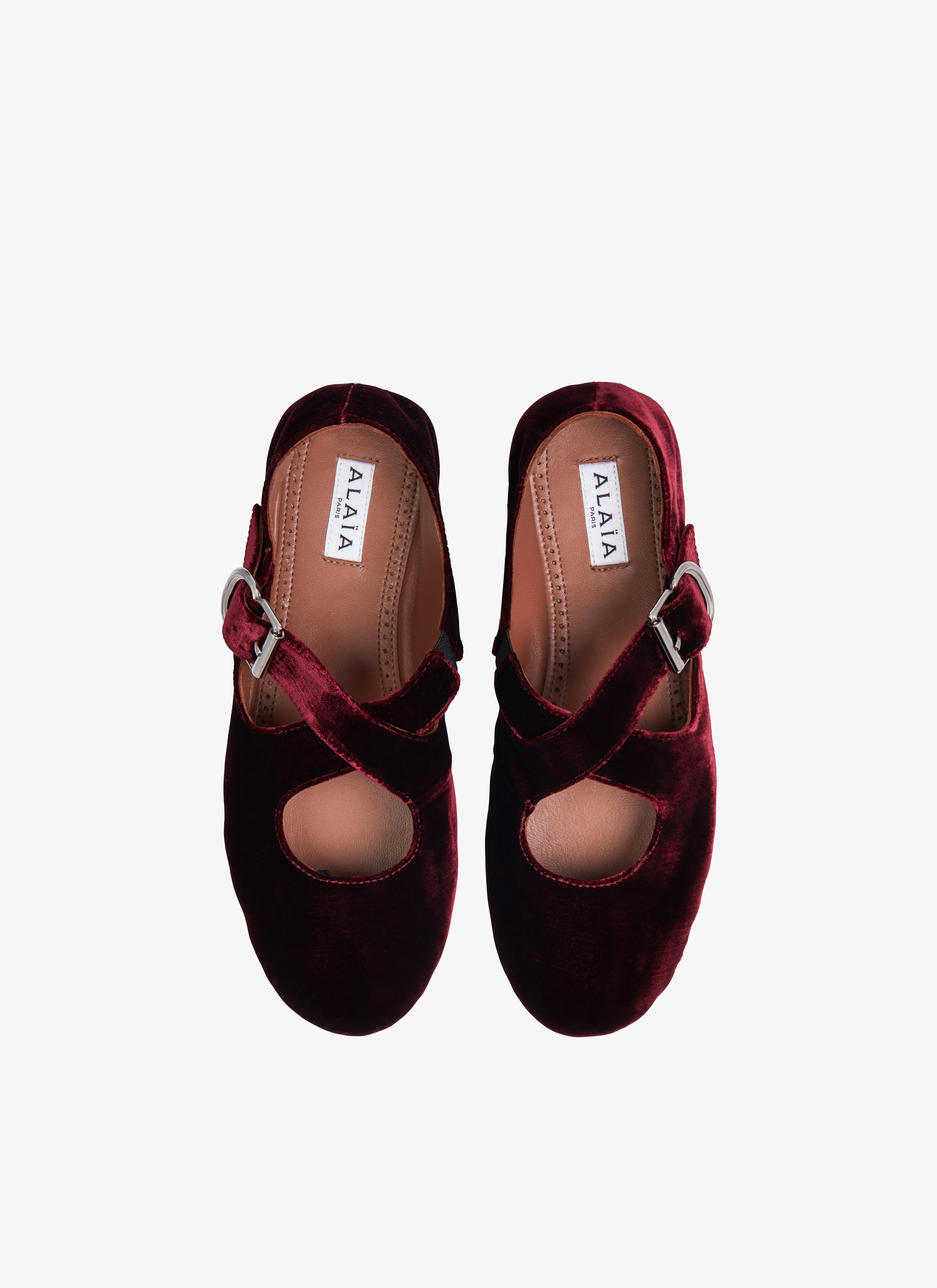 ALAÏA RED CRISS CROSS BALLET FLATS