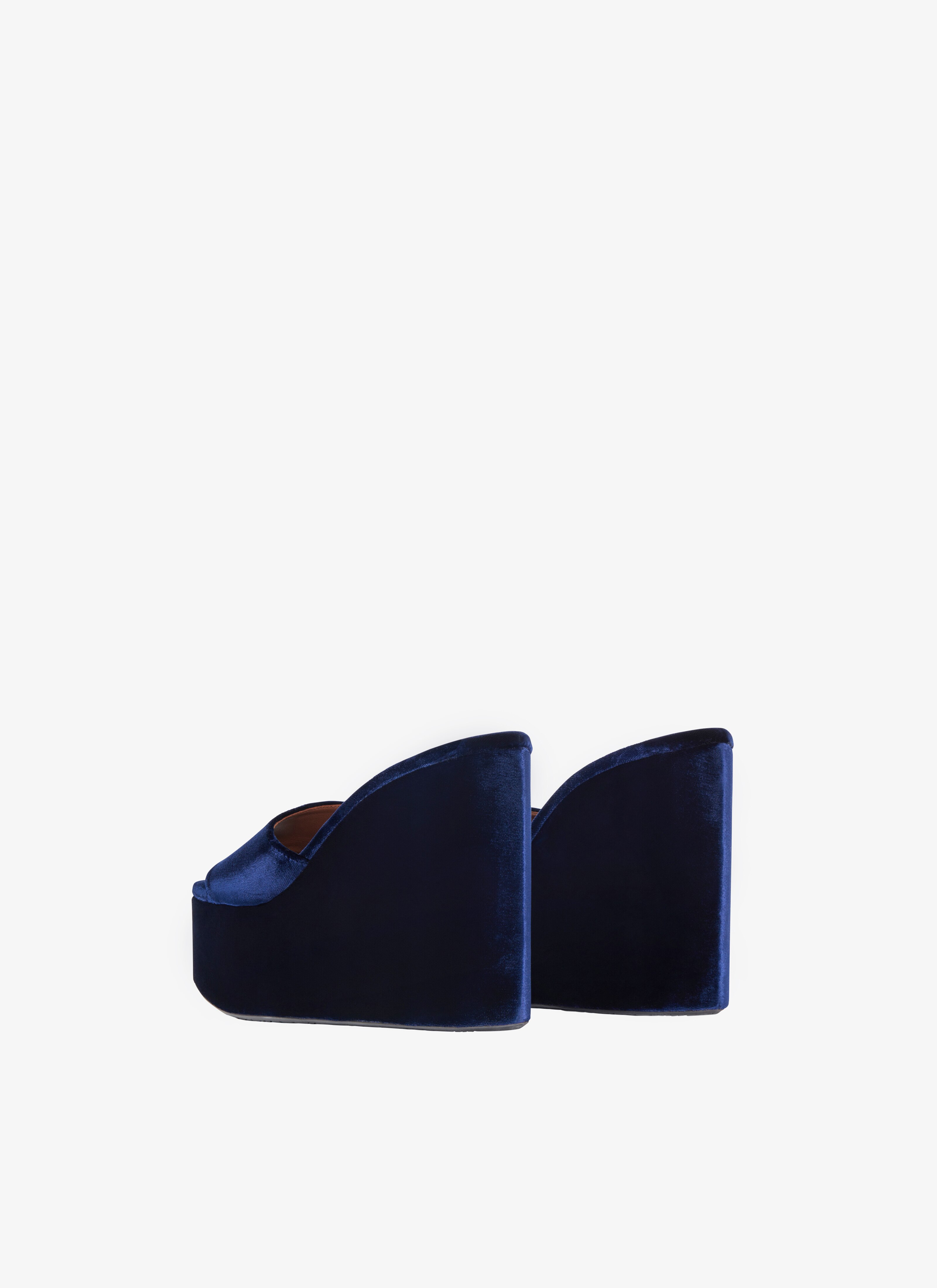 ALAÏA BLUE RIVIERA WEDGE MULES