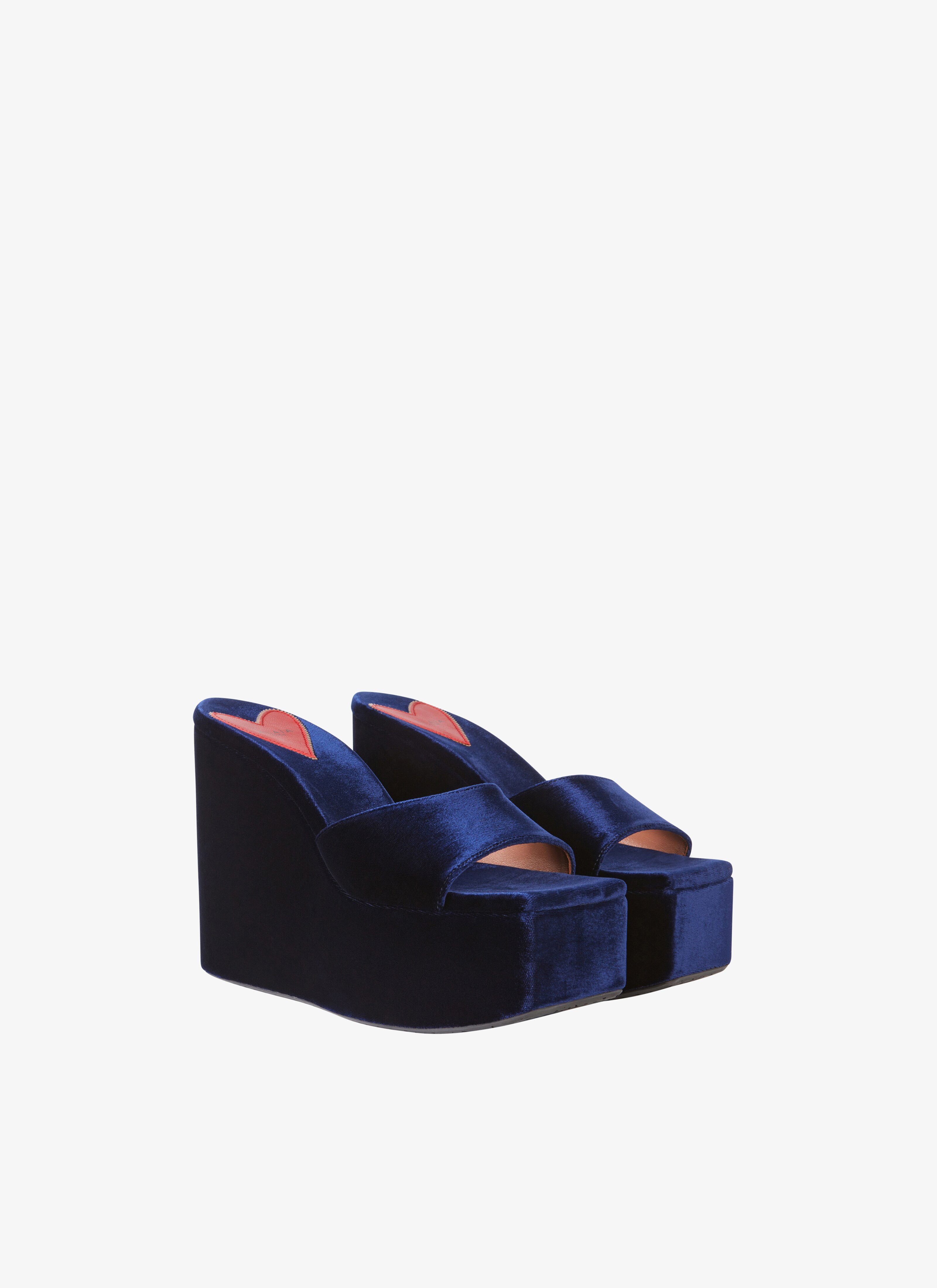 ALAÏA BLUE RIVIERA WEDGE MULES