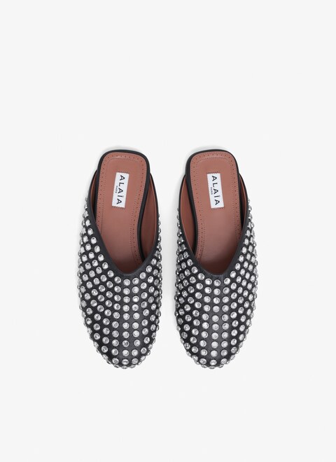 STRASS LAMBSKIN MULES  - maison-alaia.com
