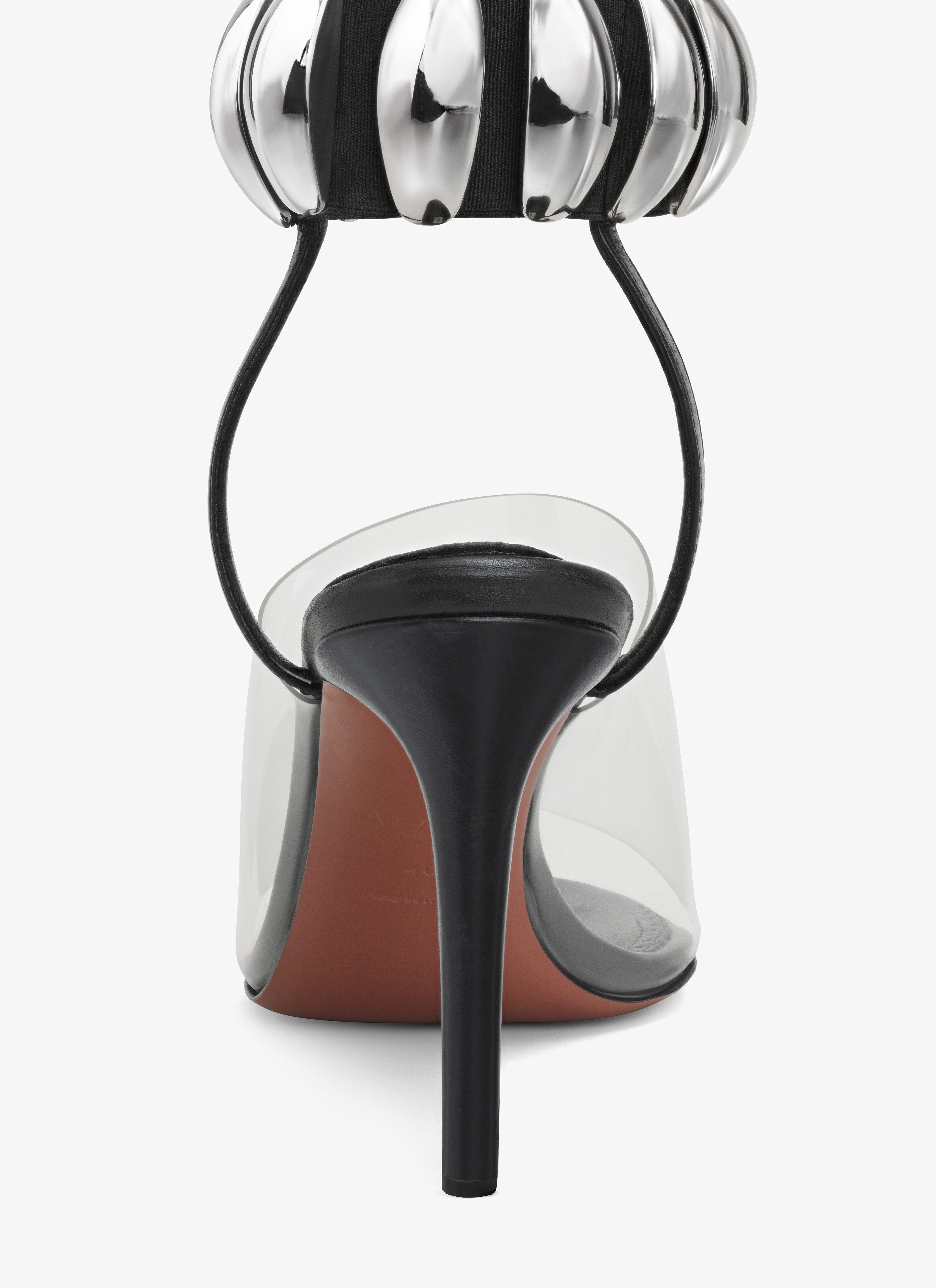 ALAÏA BLACK TRIBALE SANDALS IN CALFSKIN