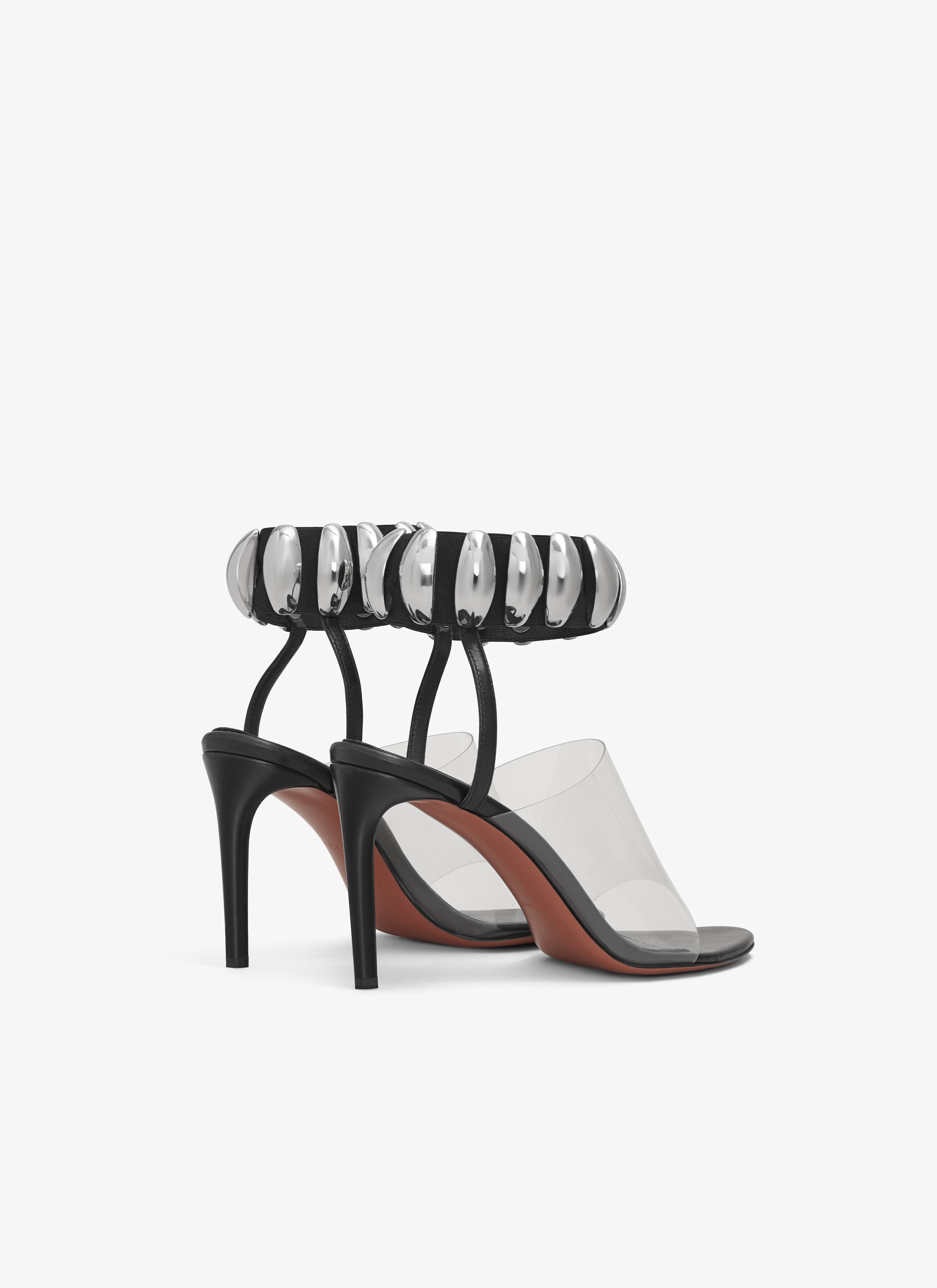 ALAÏA BLACK TRIBALE SANDALS IN CALFSKIN