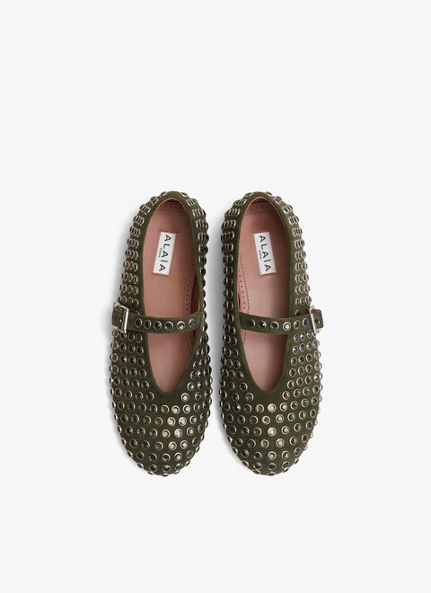 BALLET FLATS IN STRASS SUEDE - maison-alaia.com