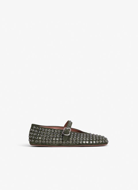 BALLET FLATS IN STRASS SUEDE - maison-alaia.com