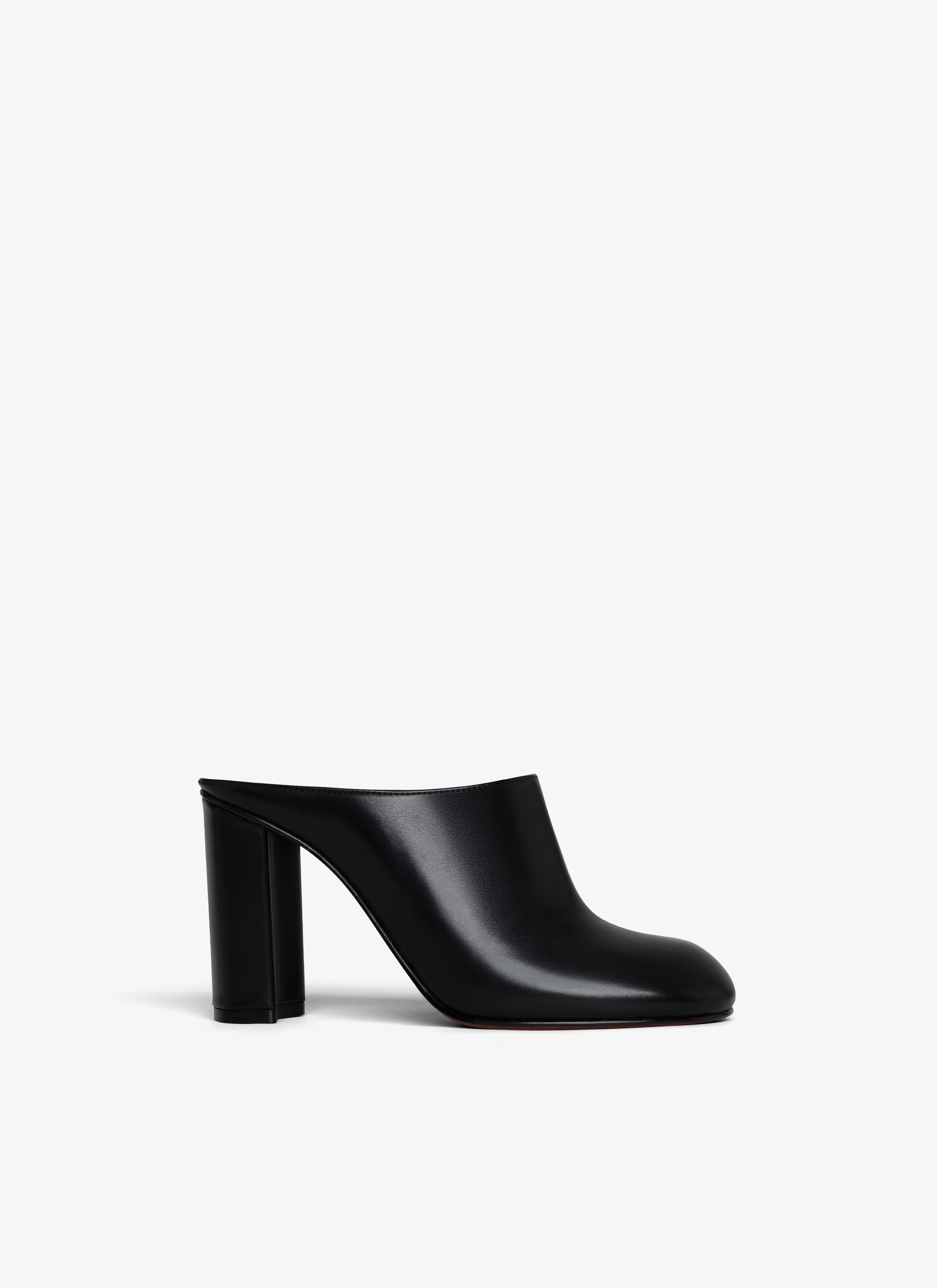 ALAÏA BLACK BABYLONE MULES IN CALFSKIN
