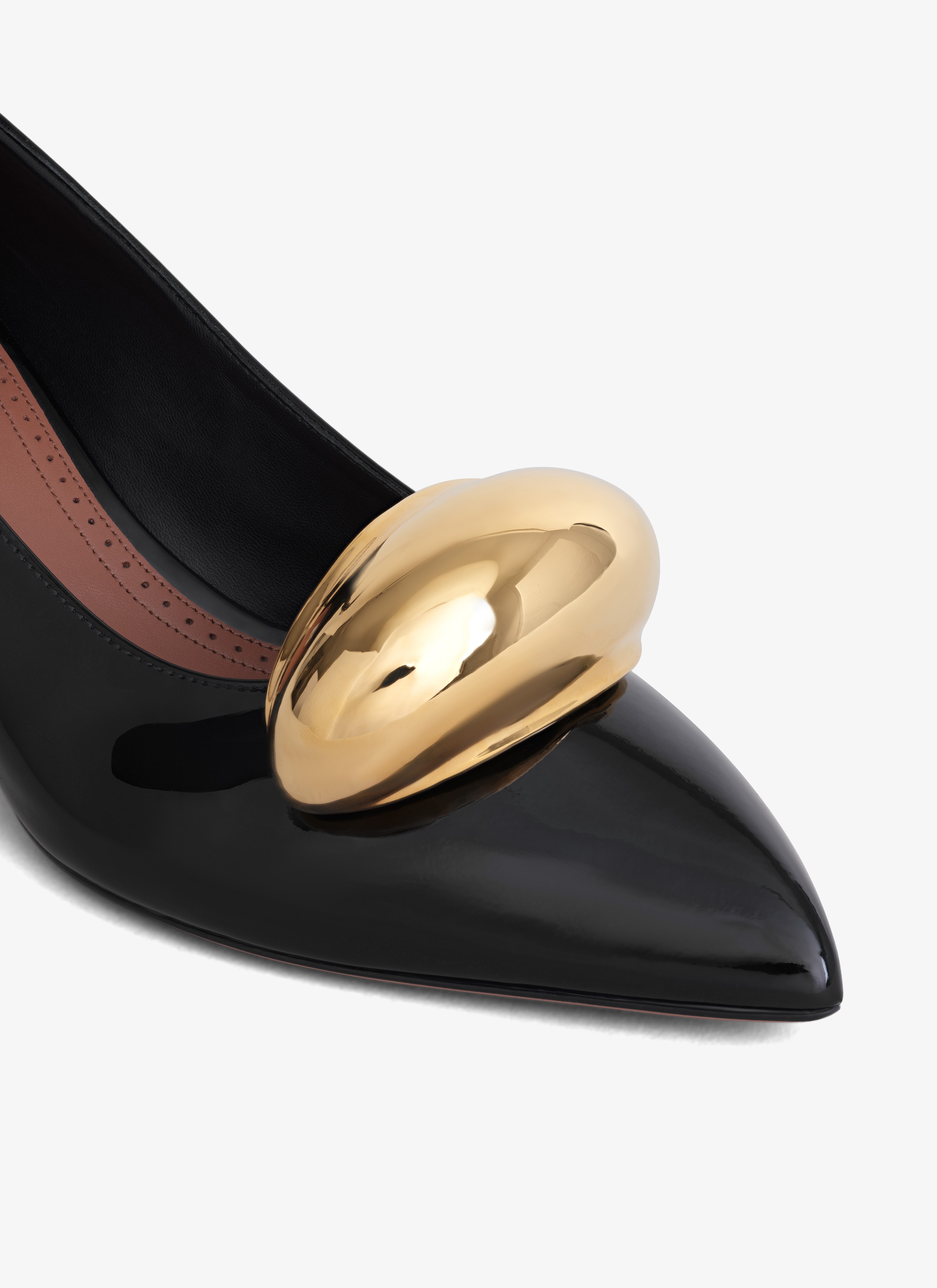 ALAÏA BLACK SHARK JEWEL PUMPS IN CALFSKIN