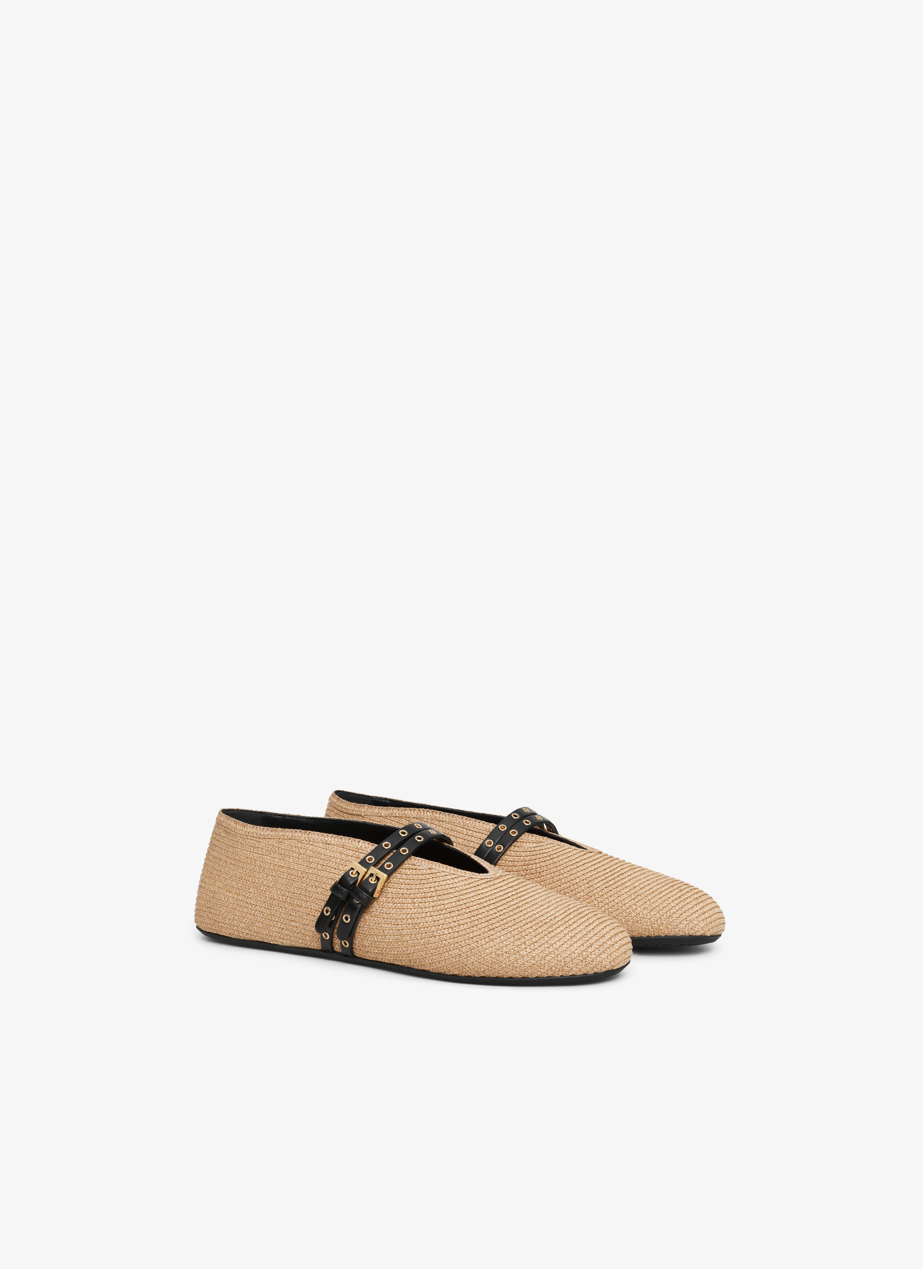 ALAÏA BALLET FLATS IN PAPER STRAW | ALAÏA AE